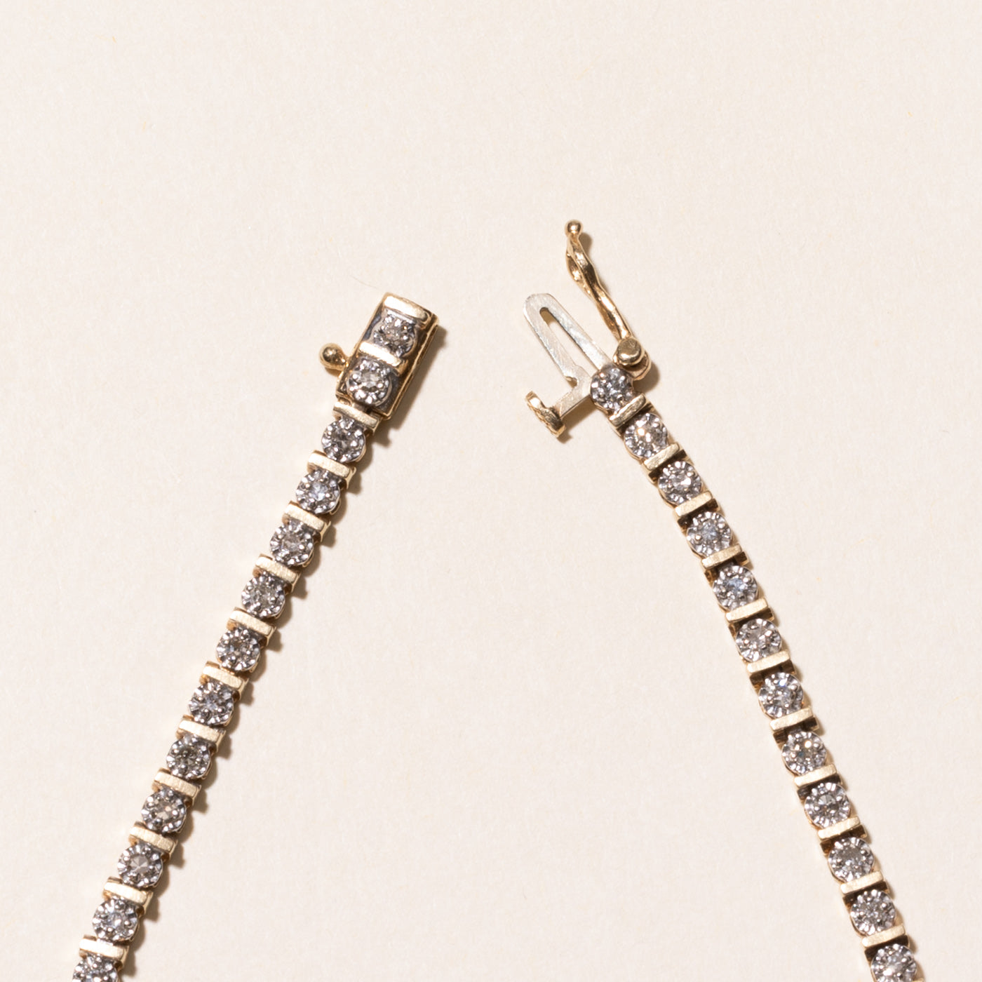 Yellow Gold Bar Tennis Bracelet | 0.96ctw | 7.5"