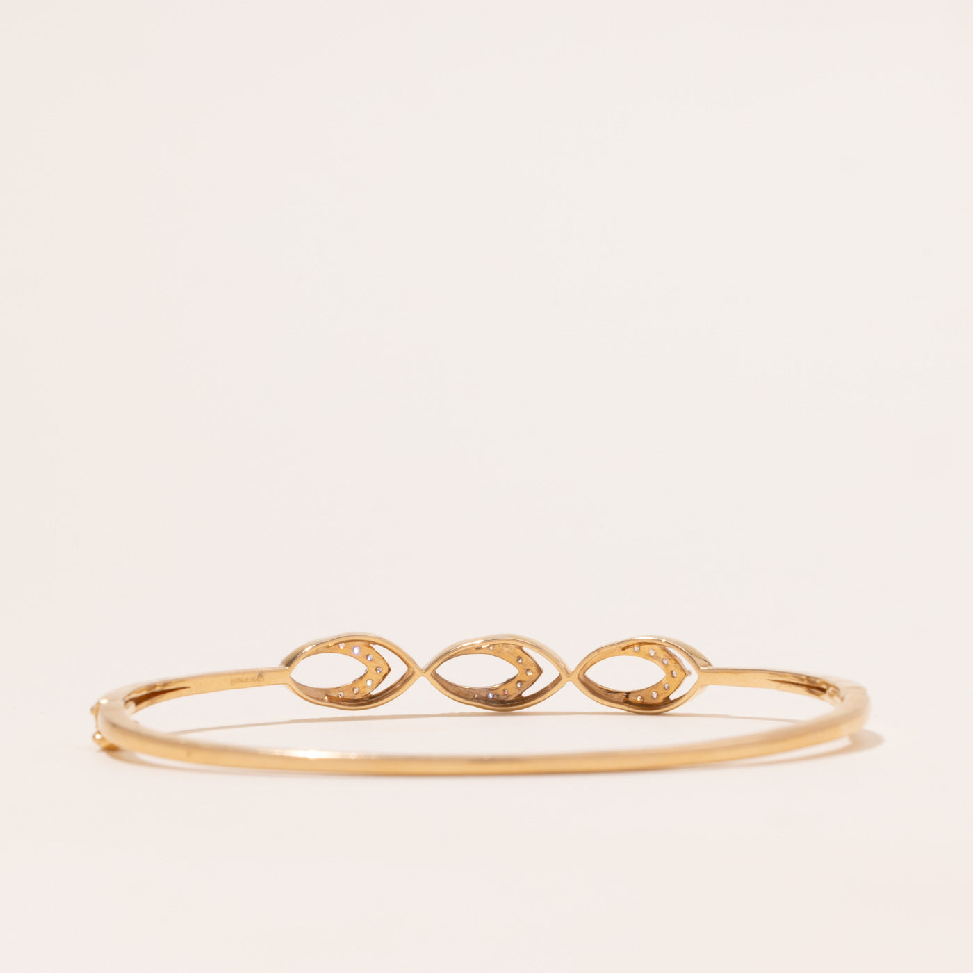 18k Yellow Gold Openwork Diamond Bangle | 0.14ctw | 5.75"