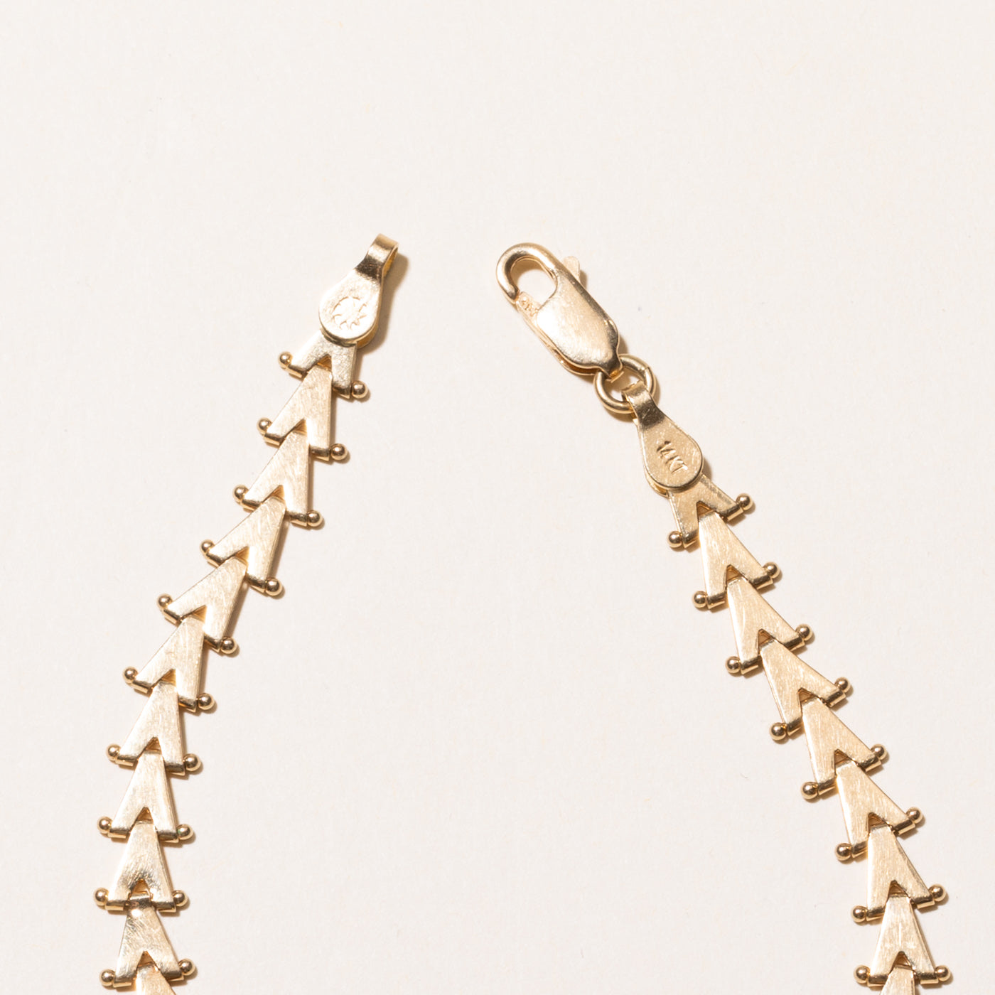 Yellow Gold Diamond Bypass V Link Bracelet | 0.13ctw | 7.25"