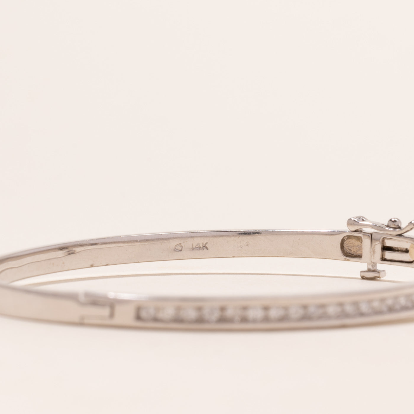 White Gold Semi Eternity Diamond Bangle | 0.66ctw | 7.5"
