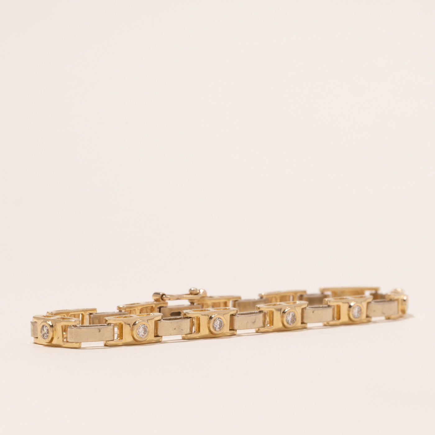 Bezel Set Diamond Link Bracelet | 0.60ctw | 7"