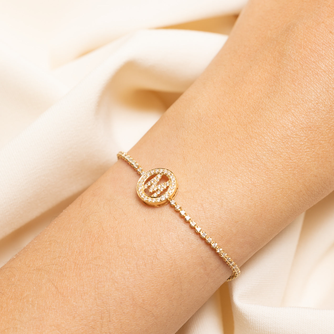 Diamond "M" Initial Tennis Bracelet | 1.00ctw | 7.25"
