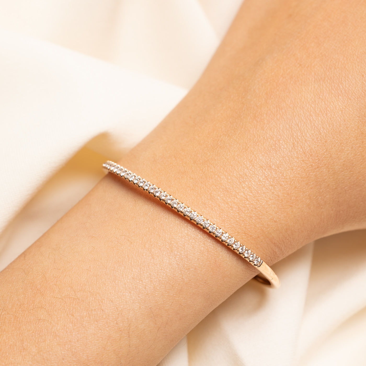 Semi Eternity Diamond Bangle | 0.76ctw | 7.5"