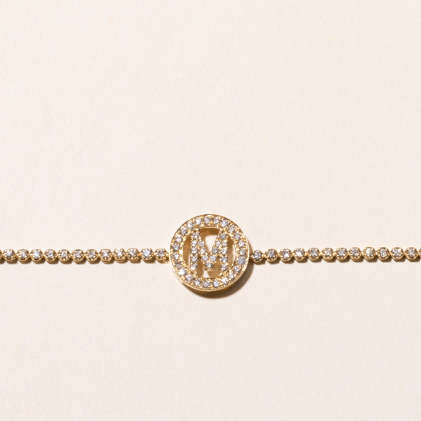 Diamond "M" Initial Tennis Bracelet | 1.00ctw | 7.25"