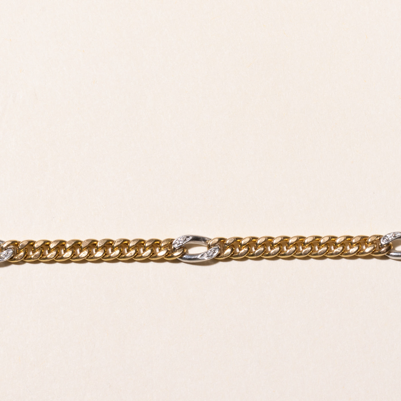 Two Tone Diamond Curb Link Bracelet | 0.06ctw | 7.5"