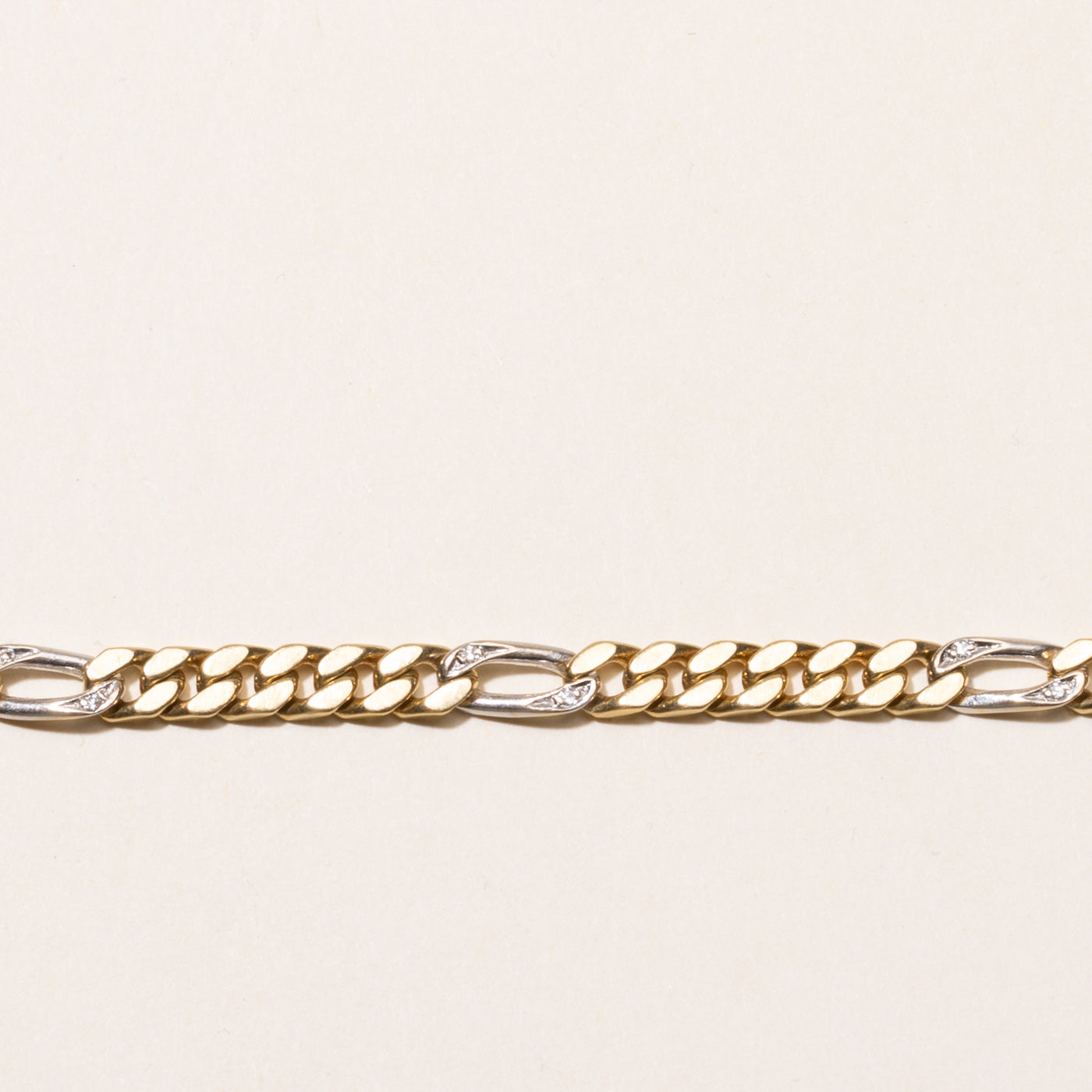 Diamond Figaro Chain Bracelet | 0.20ctw | 7.5"