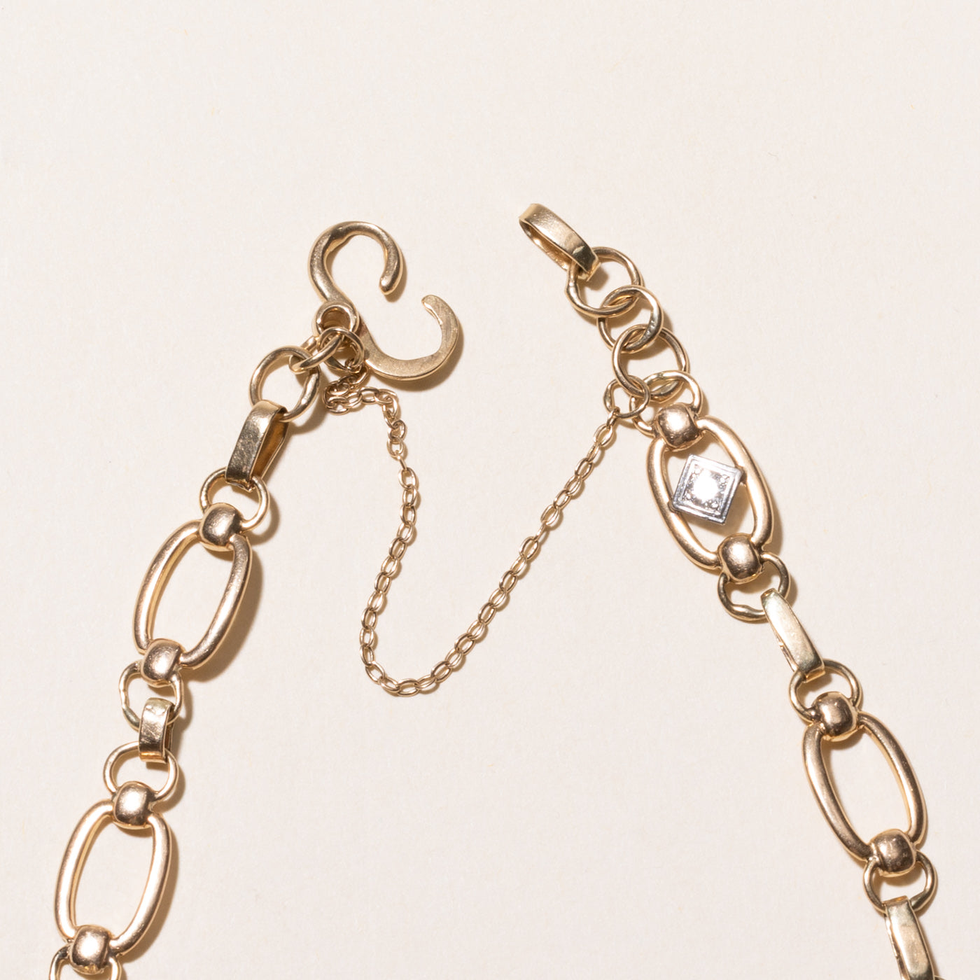 Yellow Gold Diamond Oval Link Bracelet | 0.22ctw | 7.25"