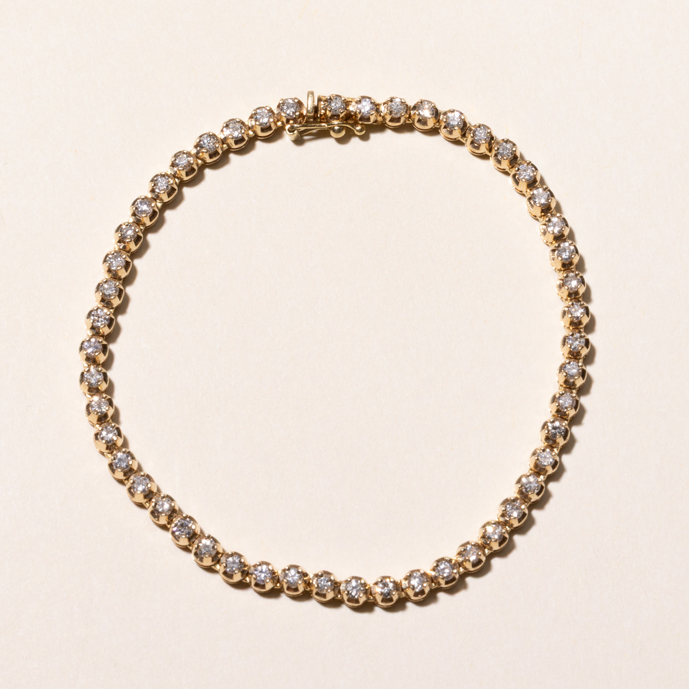 Yellow Gold Diamond Tennis Bracelet - Main Image