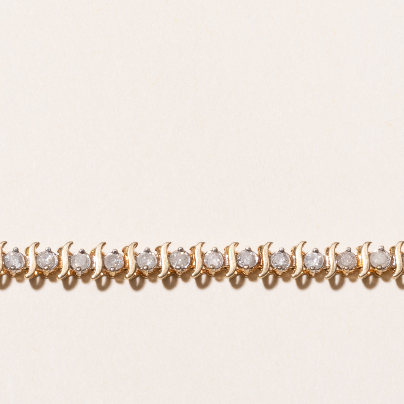 Yellow Gold Diamond Wave Tennis Bracelet | 1.80ctw | 7"
