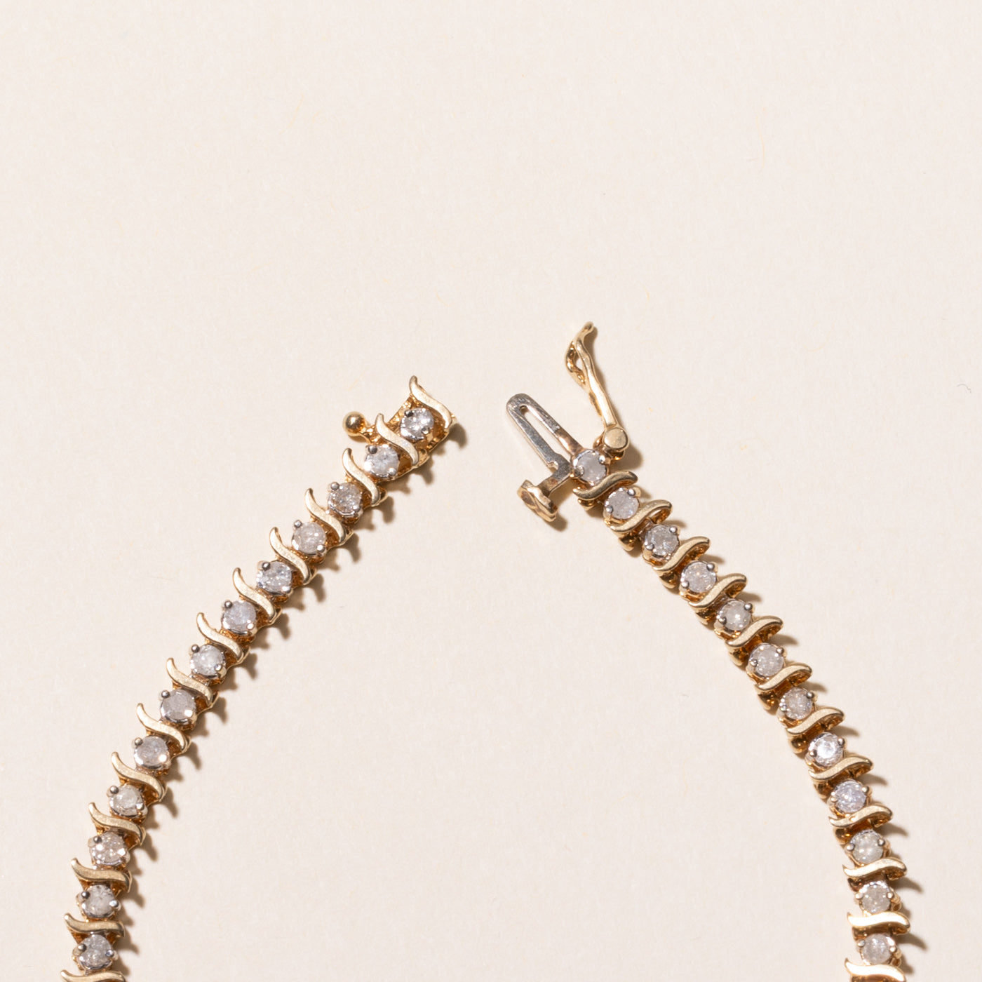 Yellow Gold Diamond Wave Tennis Bracelet | 1.80ctw | 7"