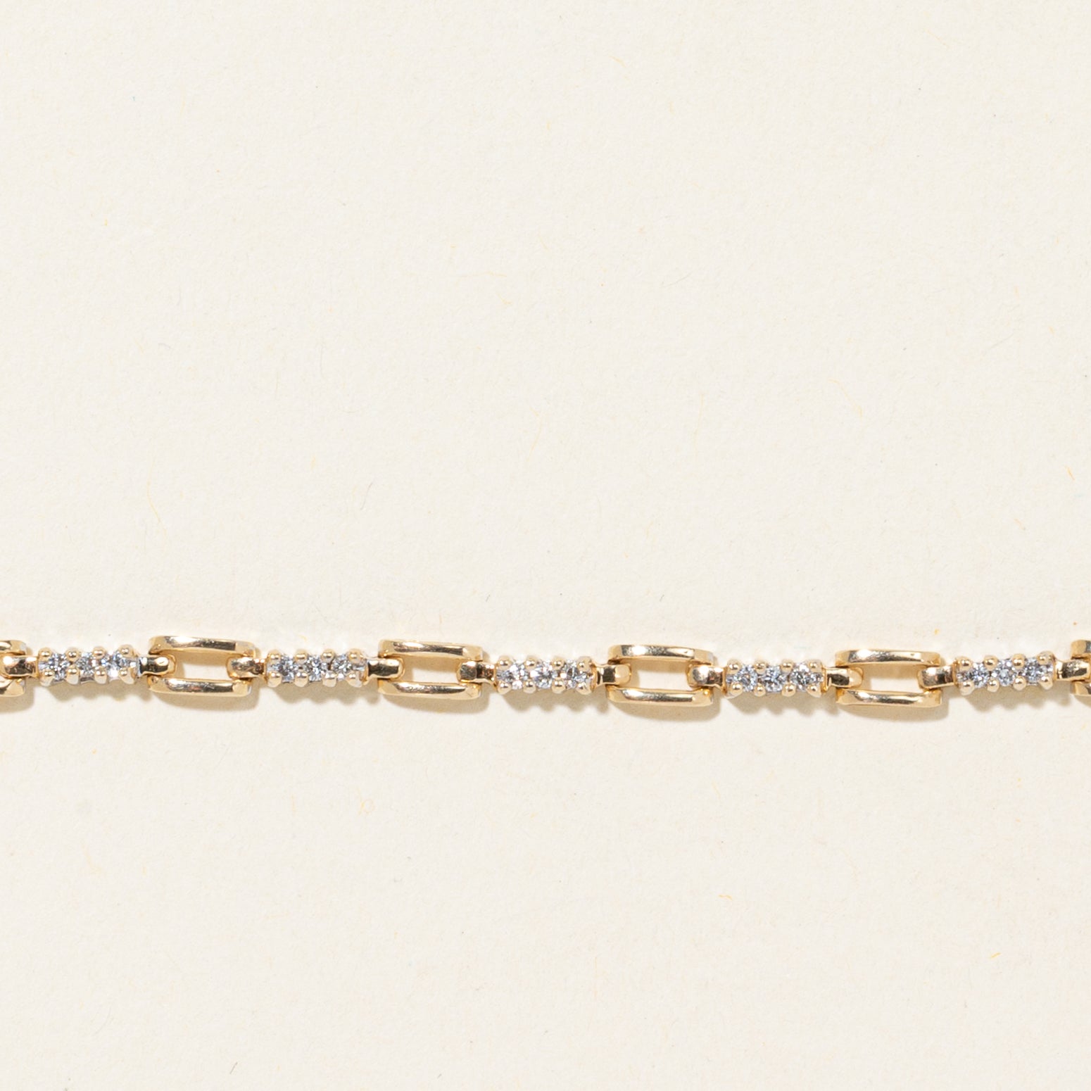 Diamond Rectangle Link Tennis Bracelet | 0.50ctw | 7.5"