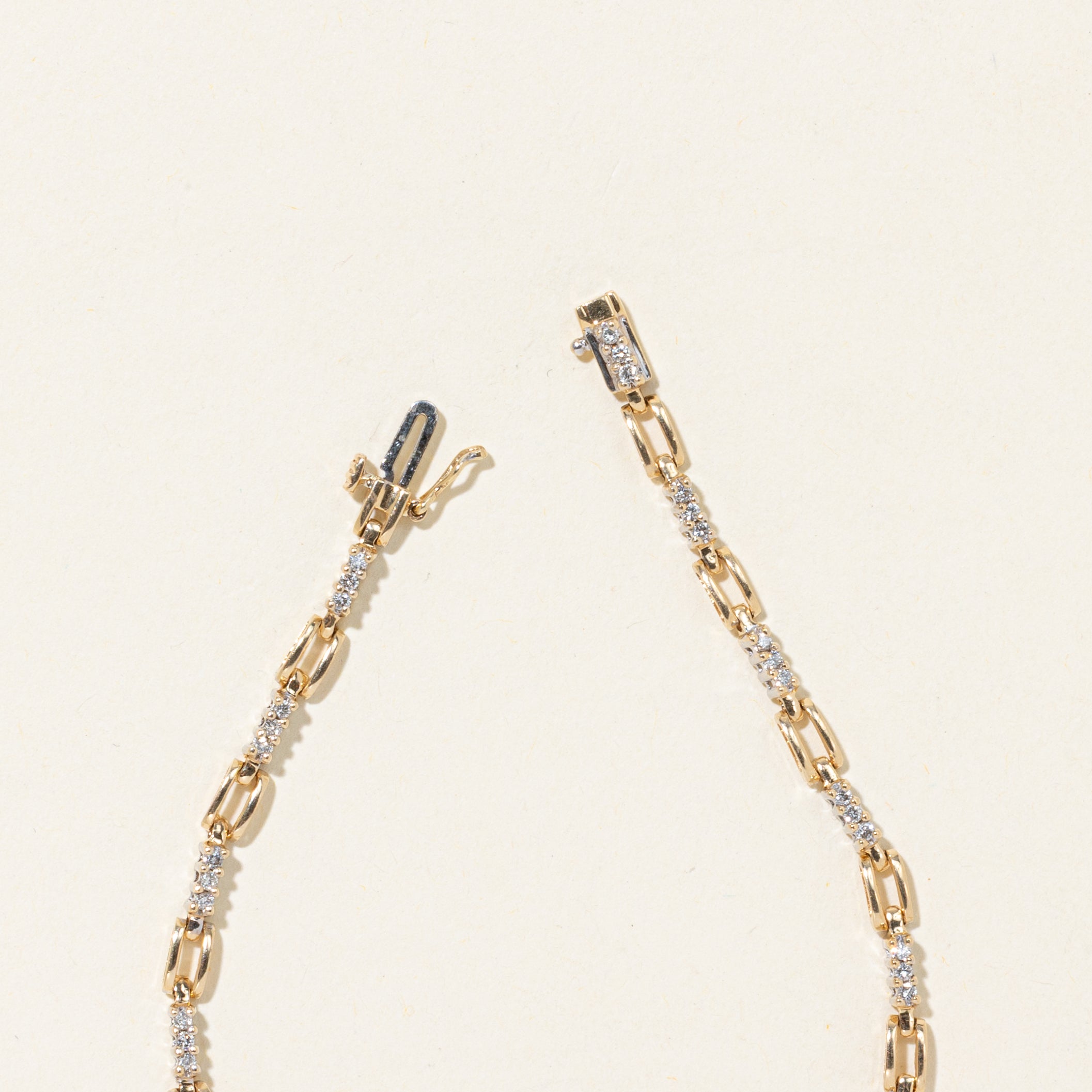 Diamond Rectangle Link Tennis Bracelet | 0.50ctw | 7.5"