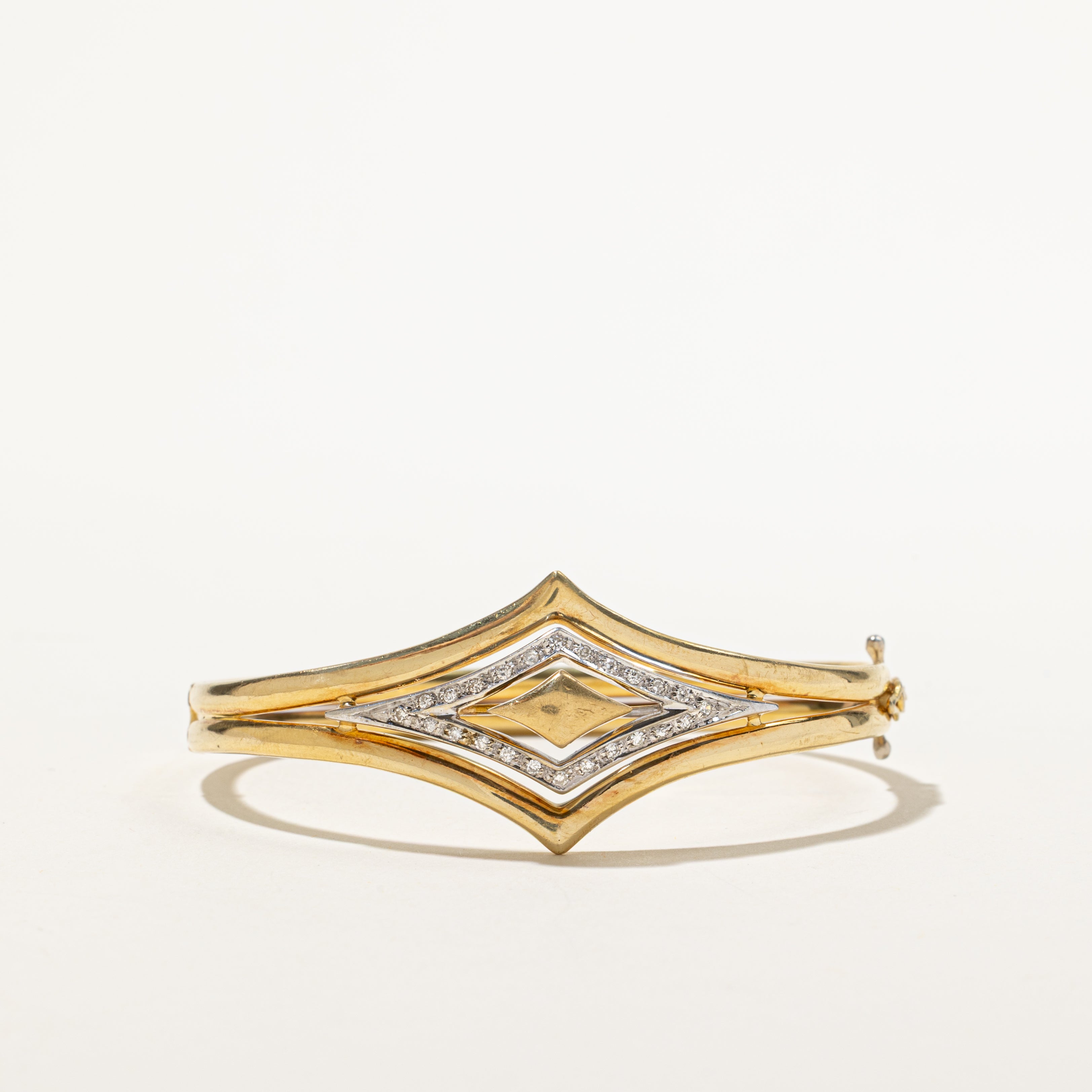 18k Yellow Gold Diamond Cuff | 0.21ctw | 5.5"