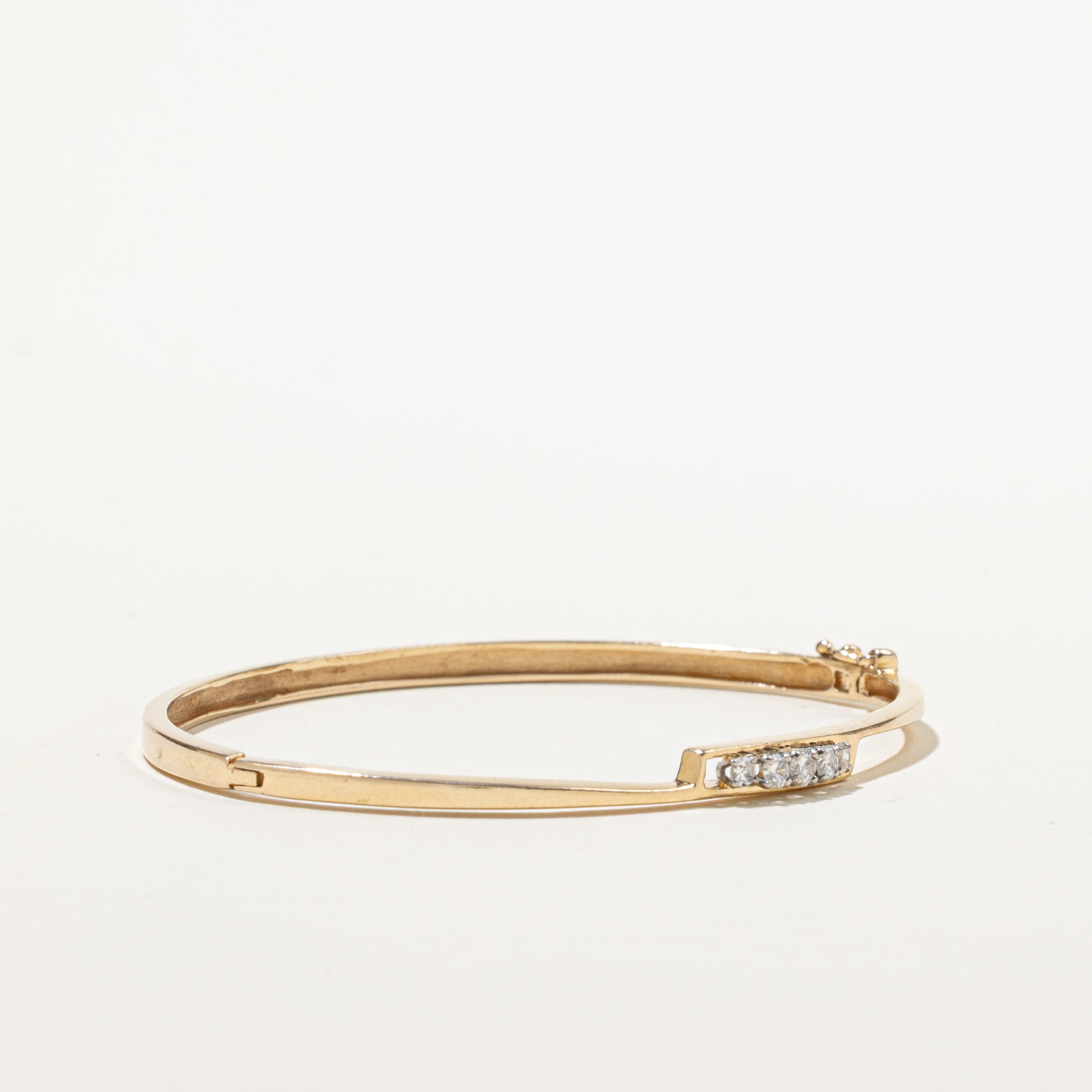 Yellow Gold Diamond Bypass Bangle | 0.22ctw | 6"