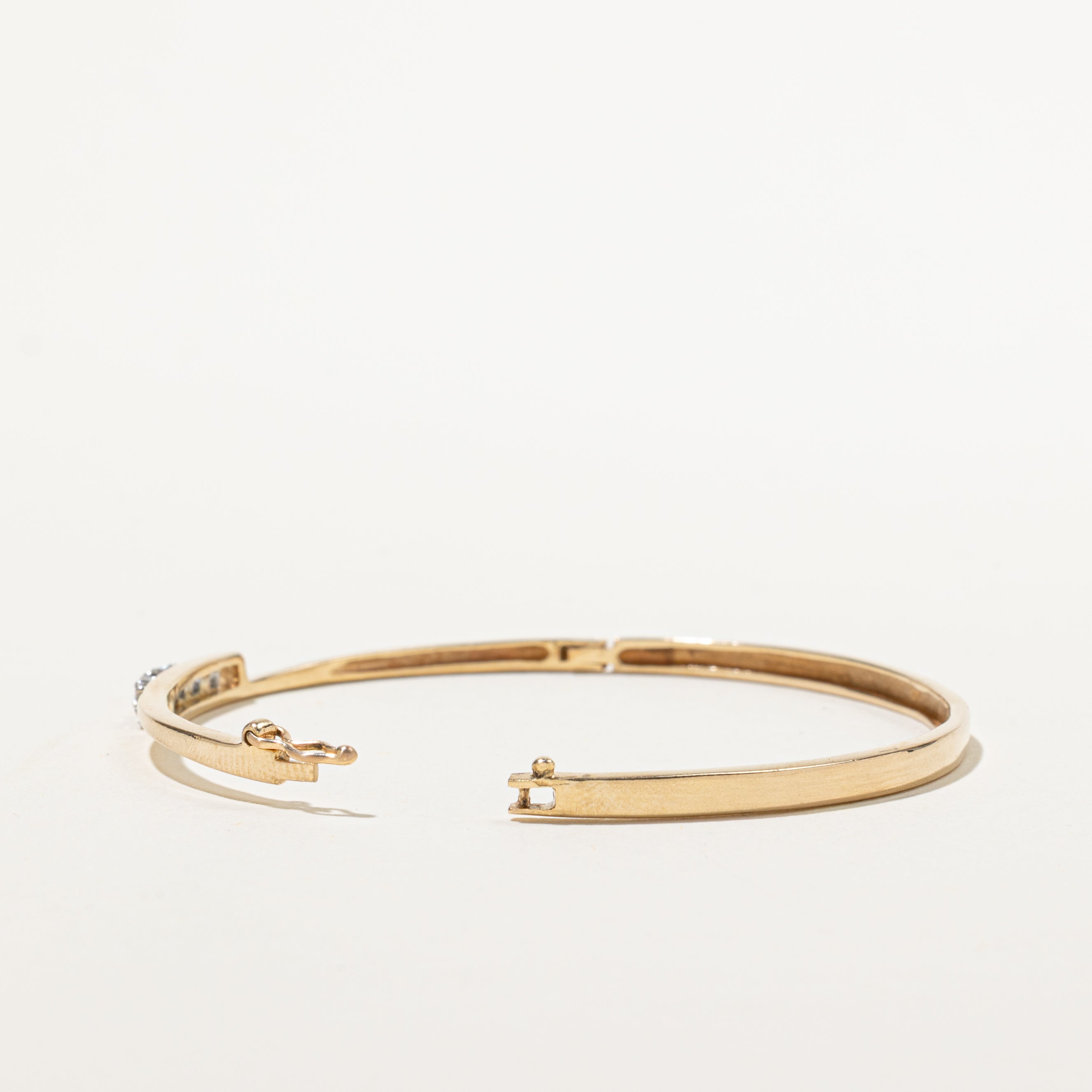 Yellow Gold Diamond Bypass Bangle | 0.22ctw | 6"