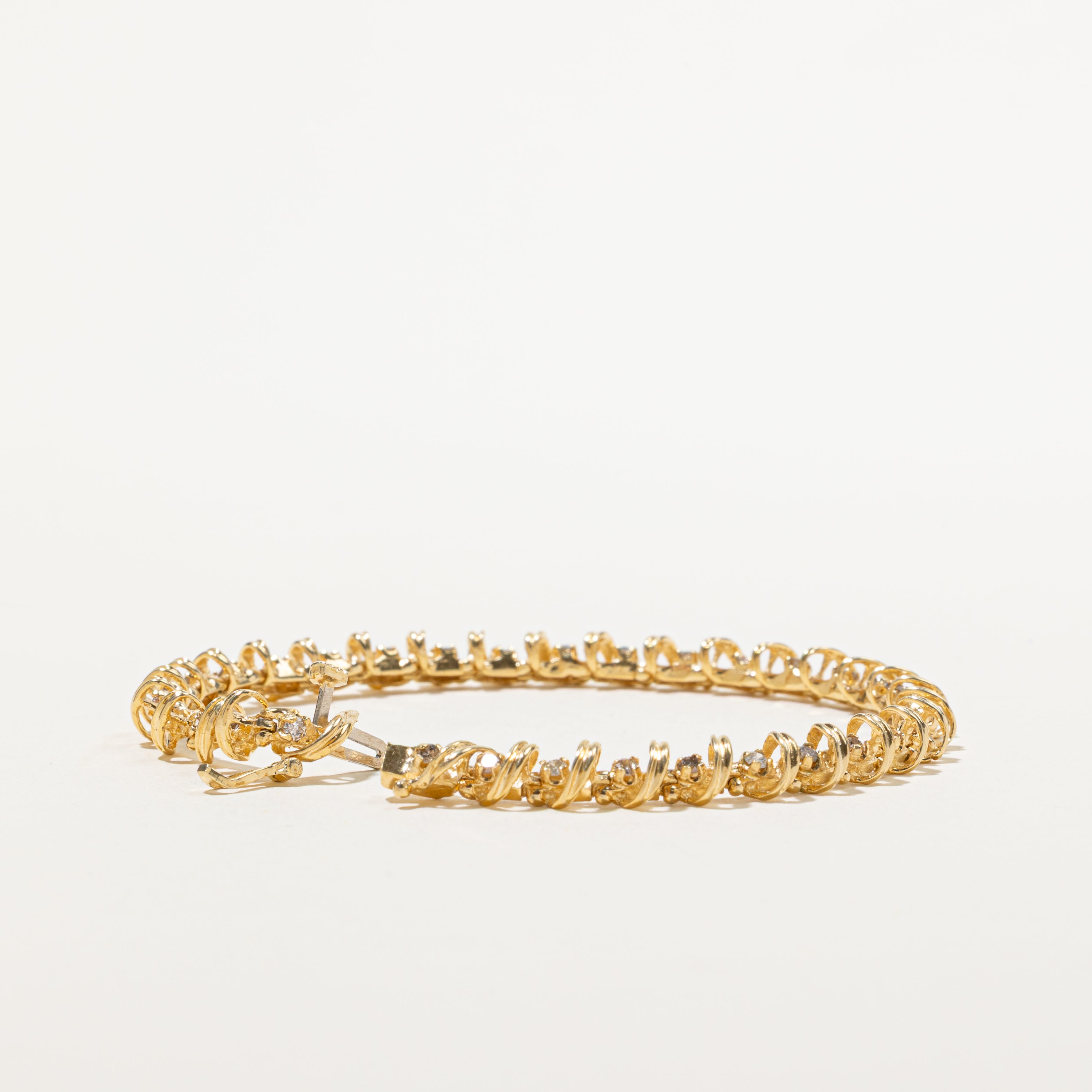 18k Brown Diamond Twisted Tennis Bracelet | 0.89ctw | 7"