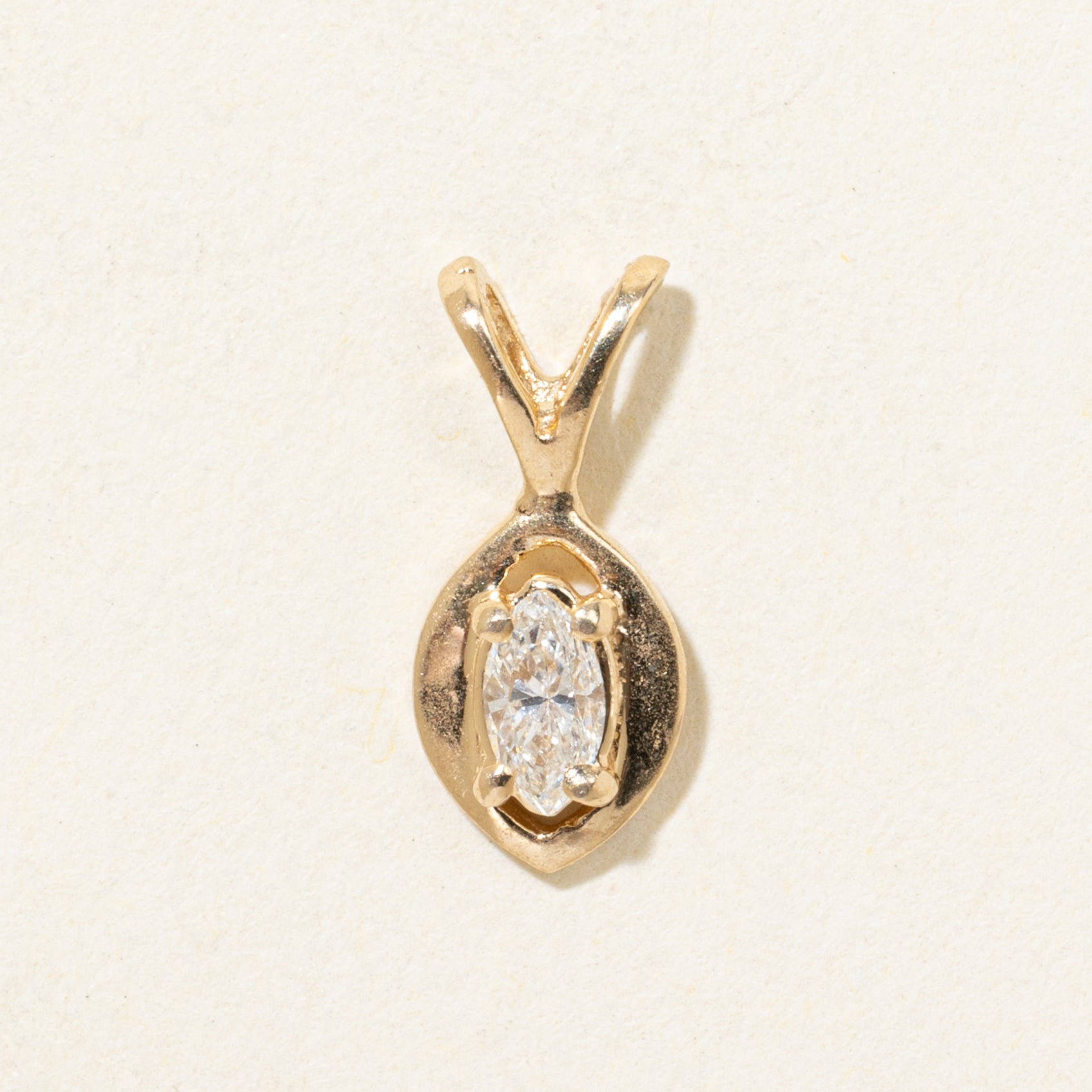 Marquise Cut Diamond Pendant | 0.17ct