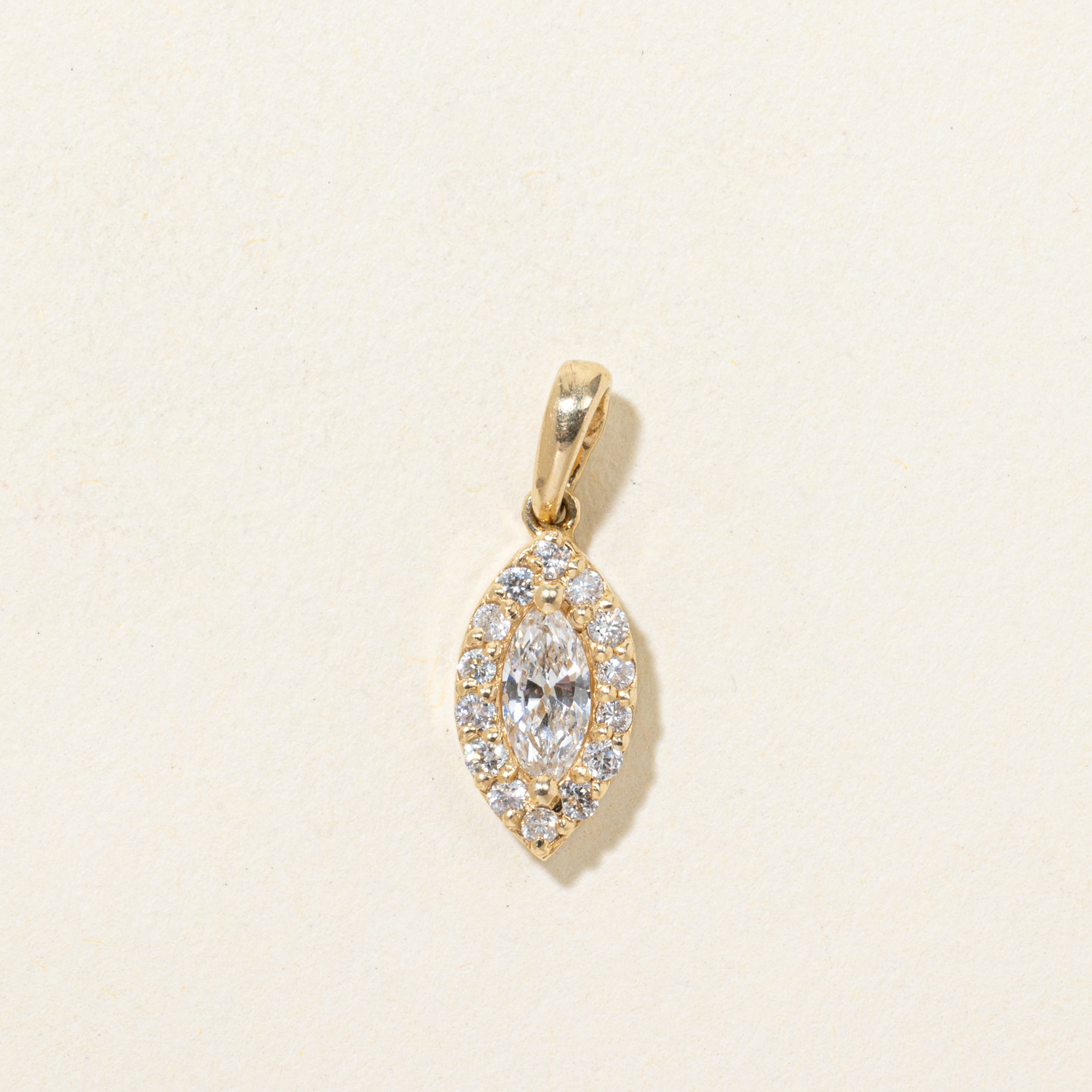 Marquise Cut Diamond Halo Pendant | 0.32ctw