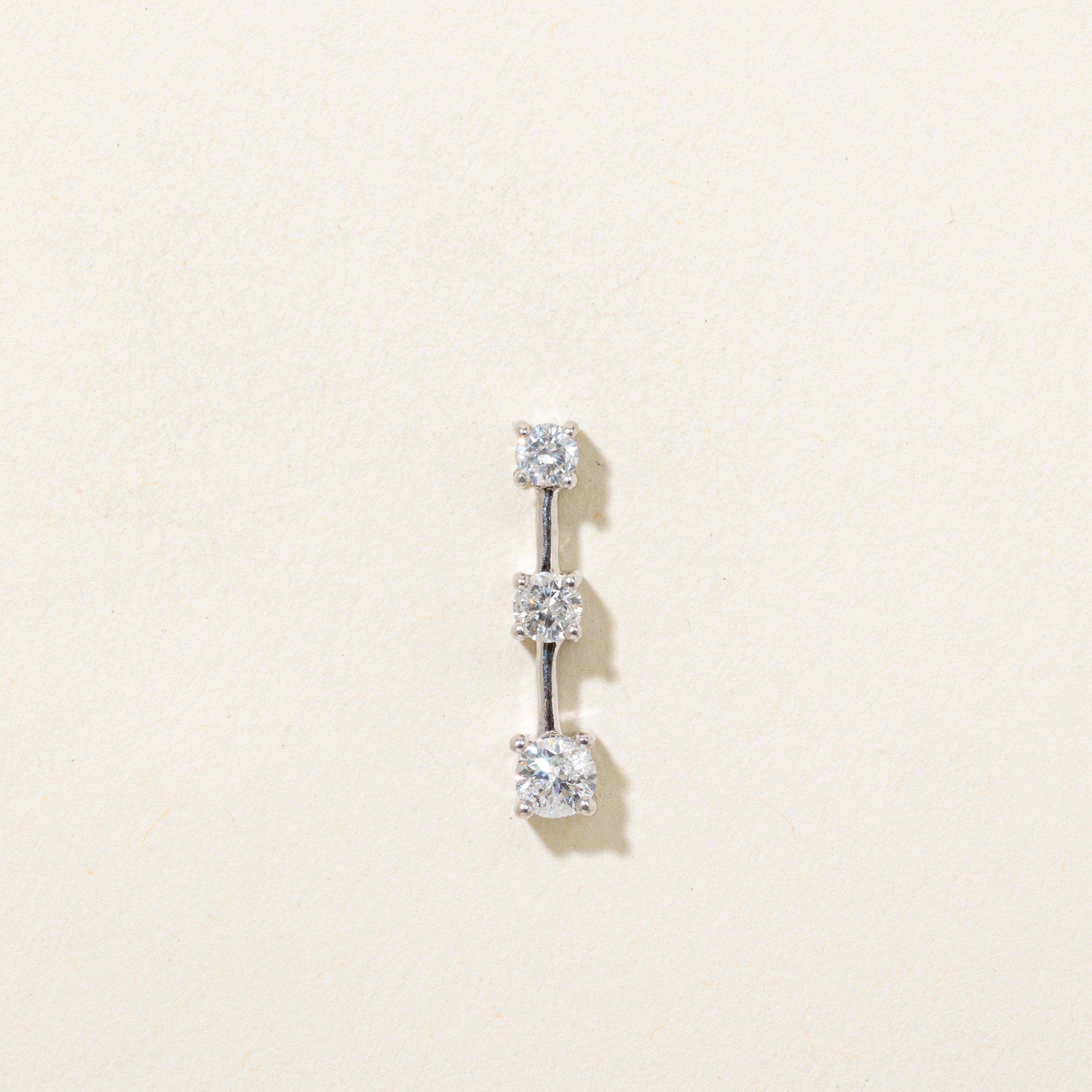 White Gold Three Stone Diamond Journey Pendant | 0.27ctw
