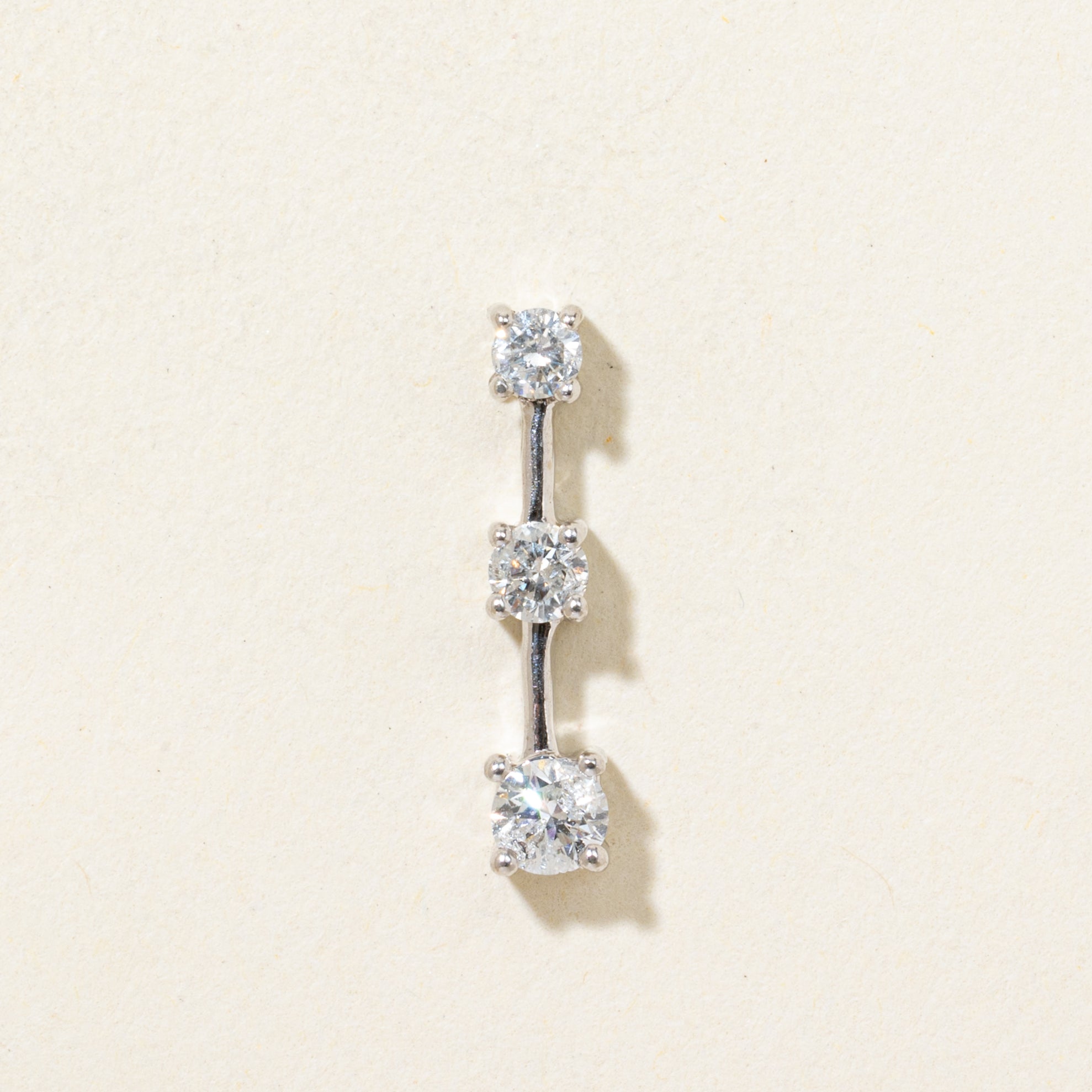 White Gold Three Stone Diamond Journey Pendant | 0.27ctw