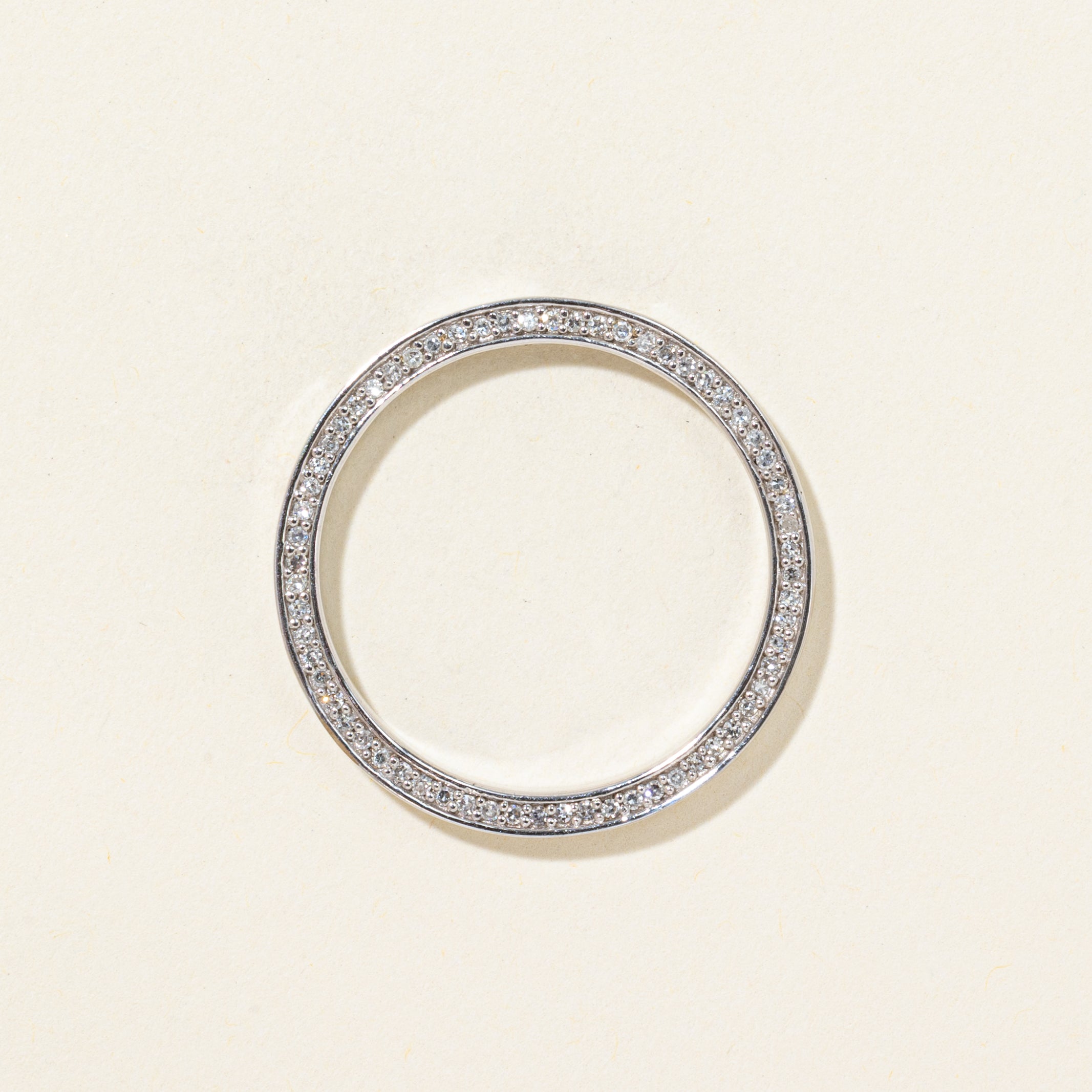 White Gold Eternity Diamond Circle Pendant | 0.32ctw