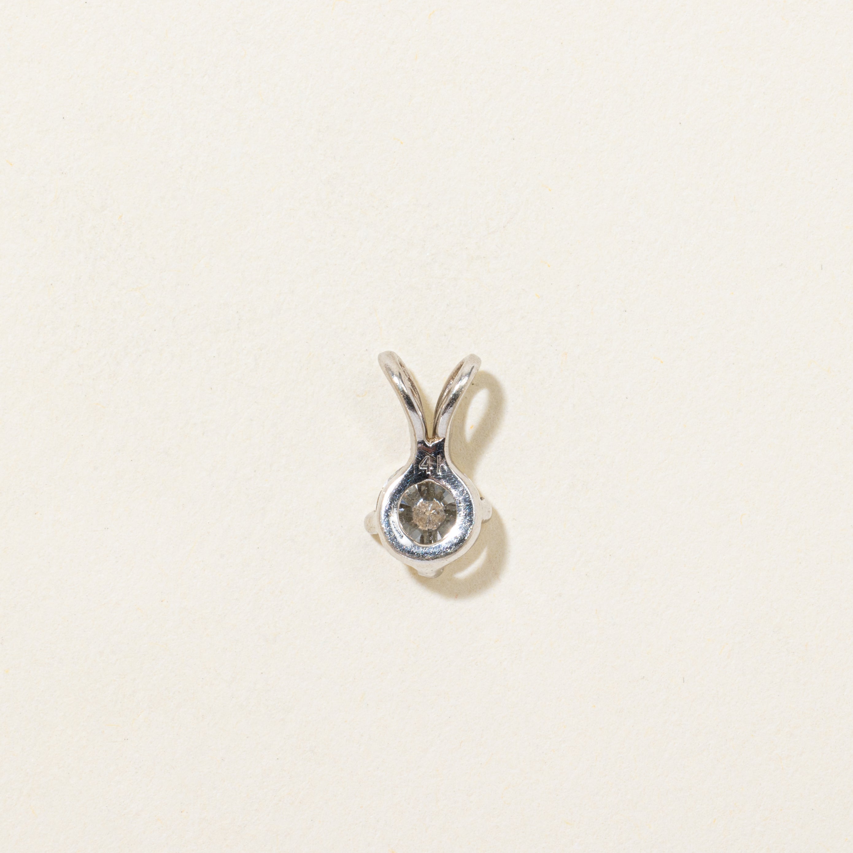 White Gold Solitaire Diamond Pendant | 0.52ct