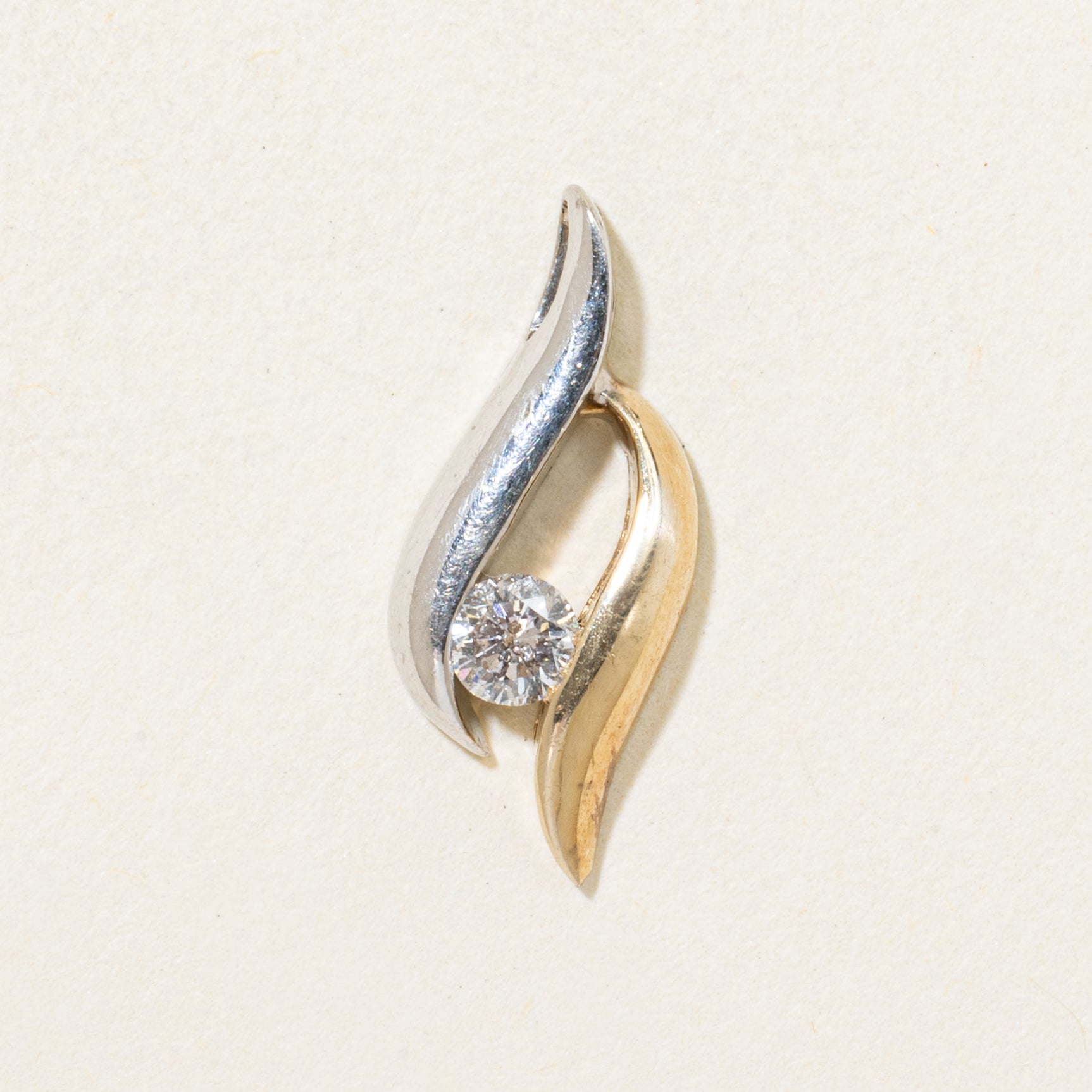 Two Tone Diamond Swirl Pendant | 0.13ct