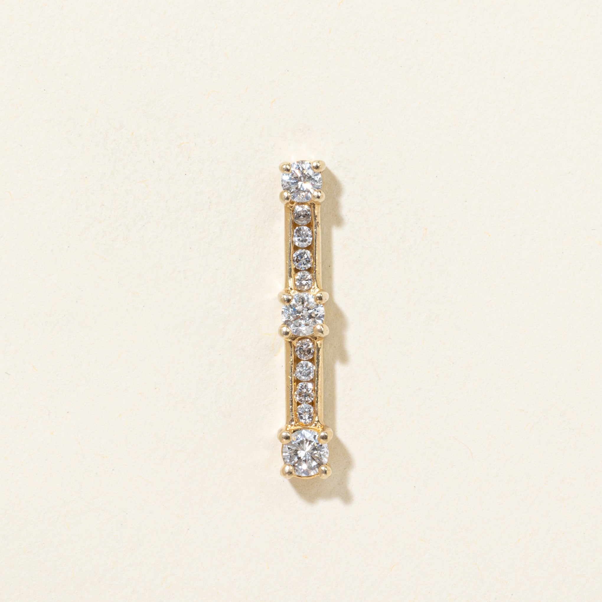 Channel Set Diamond Column Pendant | 0.45ctw