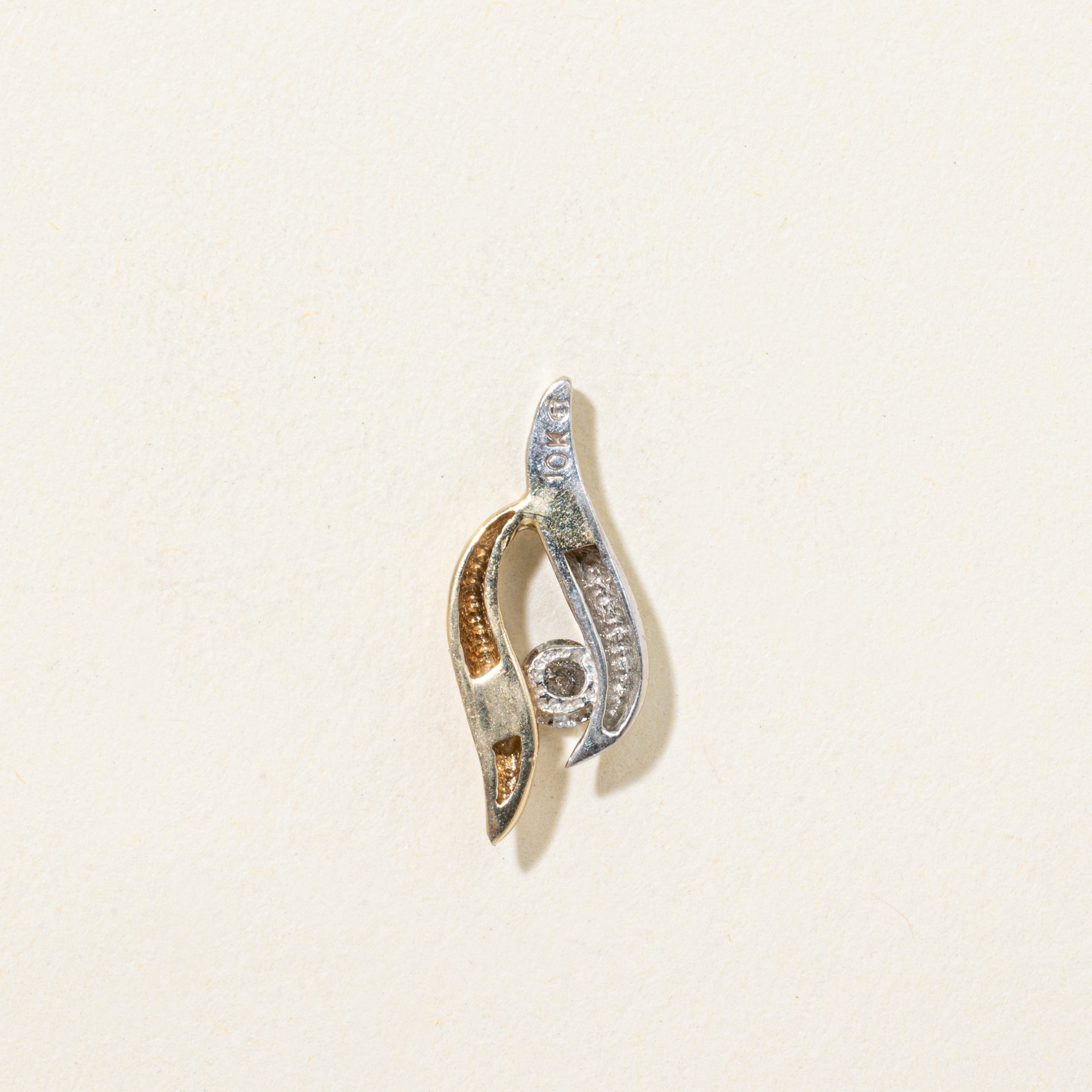 Two Tone Diamond Swirl Pendant | 0.13ct