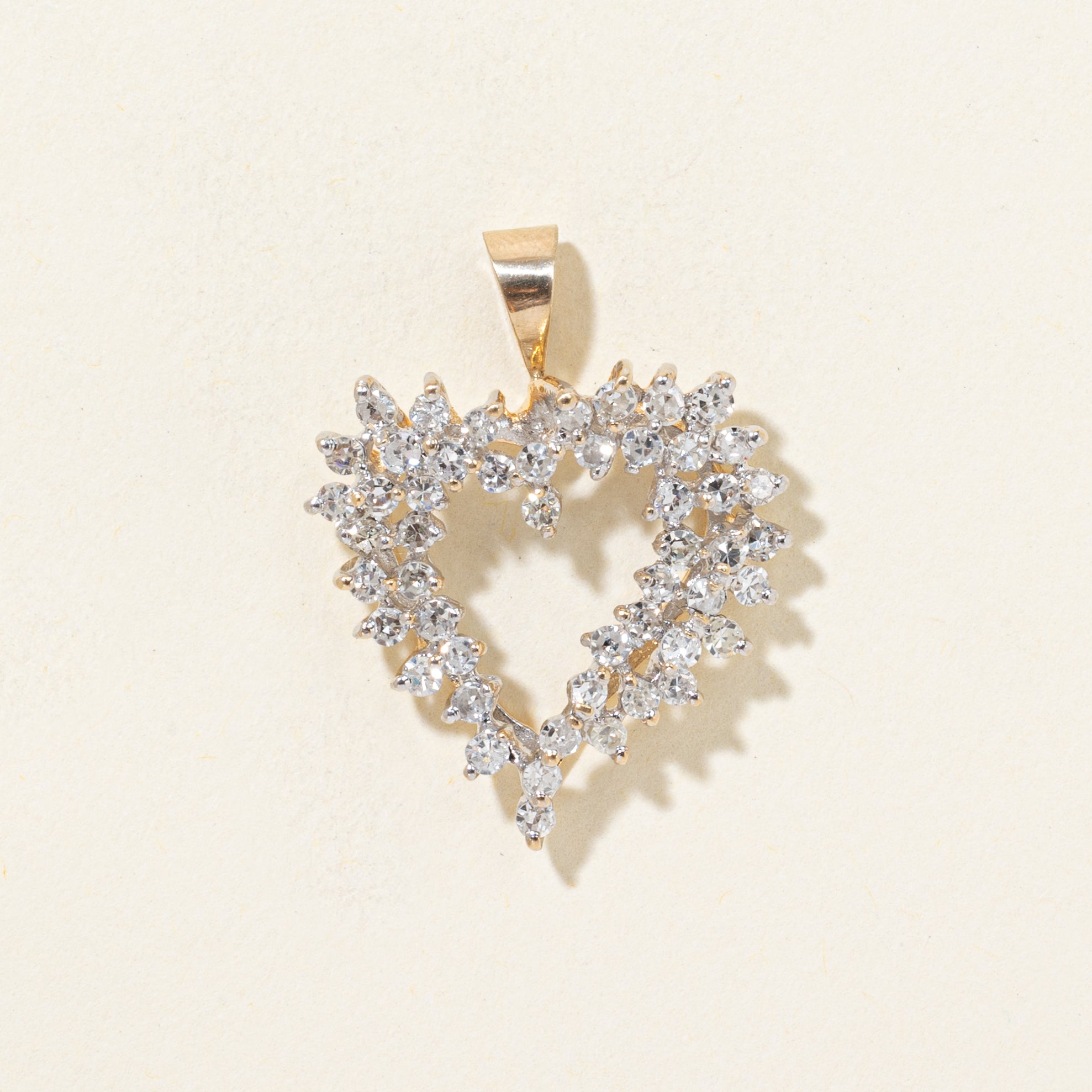 Diamond Cluster Open Heart Pendant | 1.00ctw