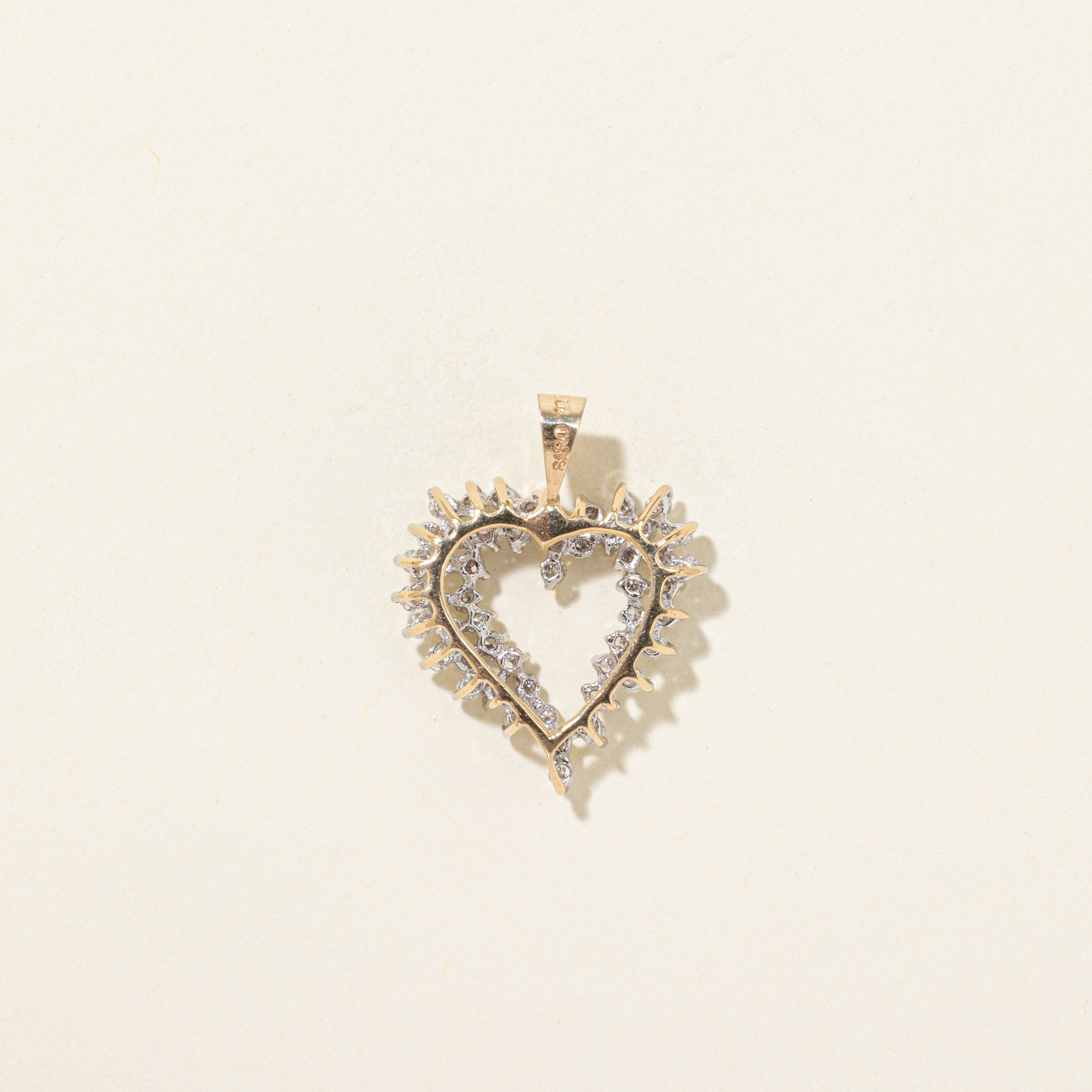 Diamond Cluster Open Heart Pendant | 1.00ctw