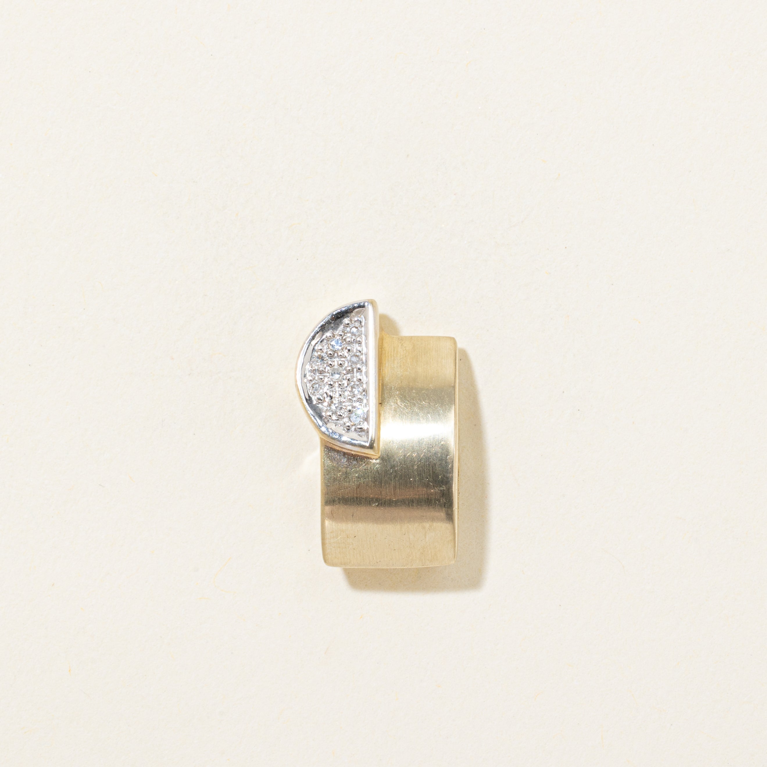 Two Tone Diamond Cluster Curved Pendant | 0.05ctw
