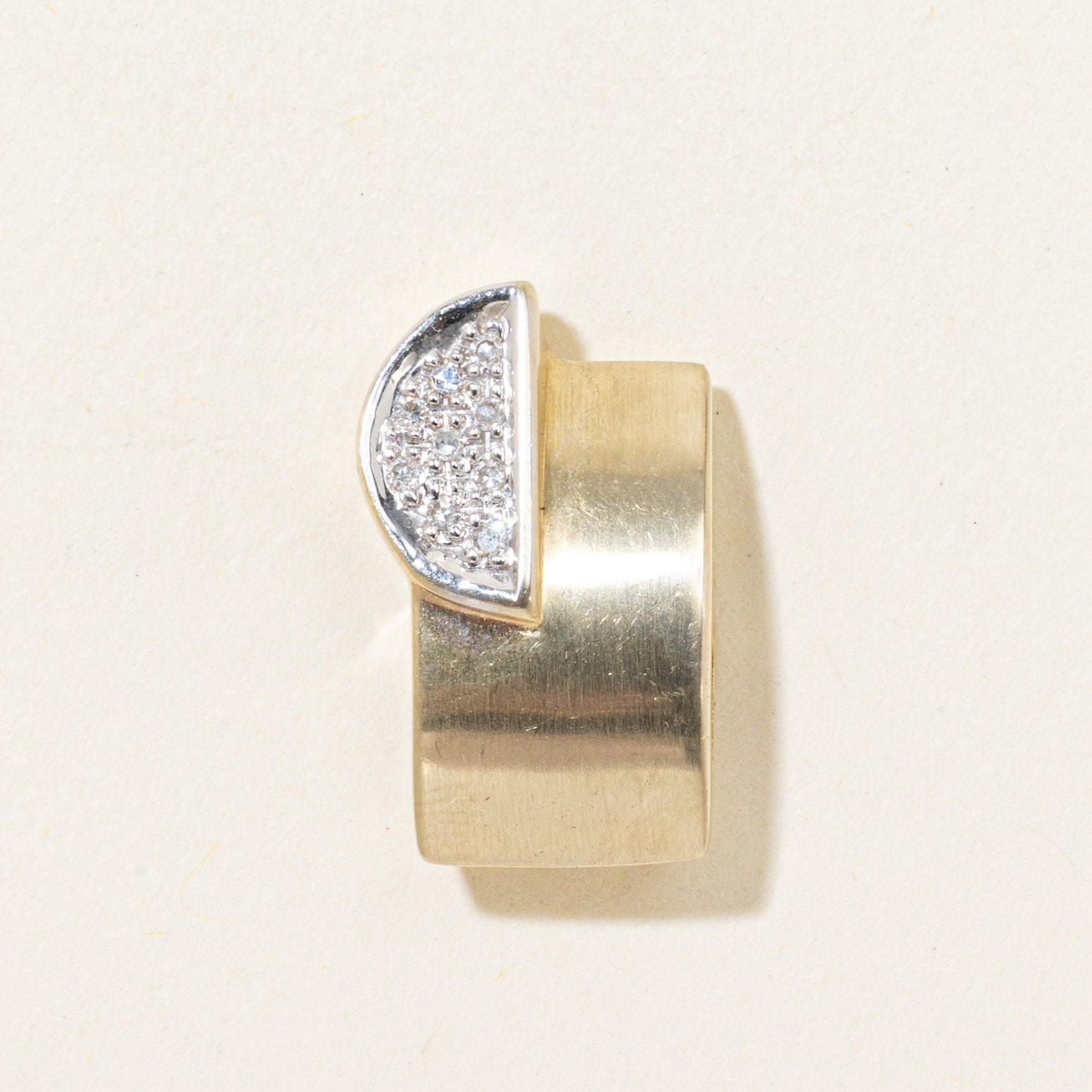 Two Tone Diamond Cluster Curved Pendant | 0.05ctw