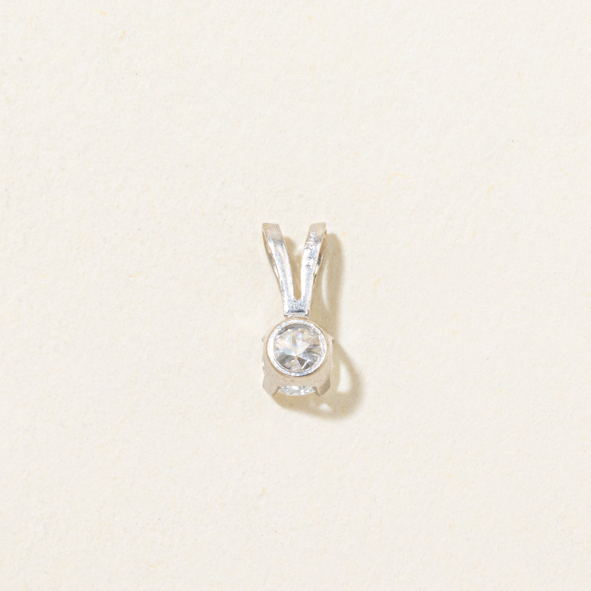 White Gold Solitaire Diamond Pendant | 0.14ct