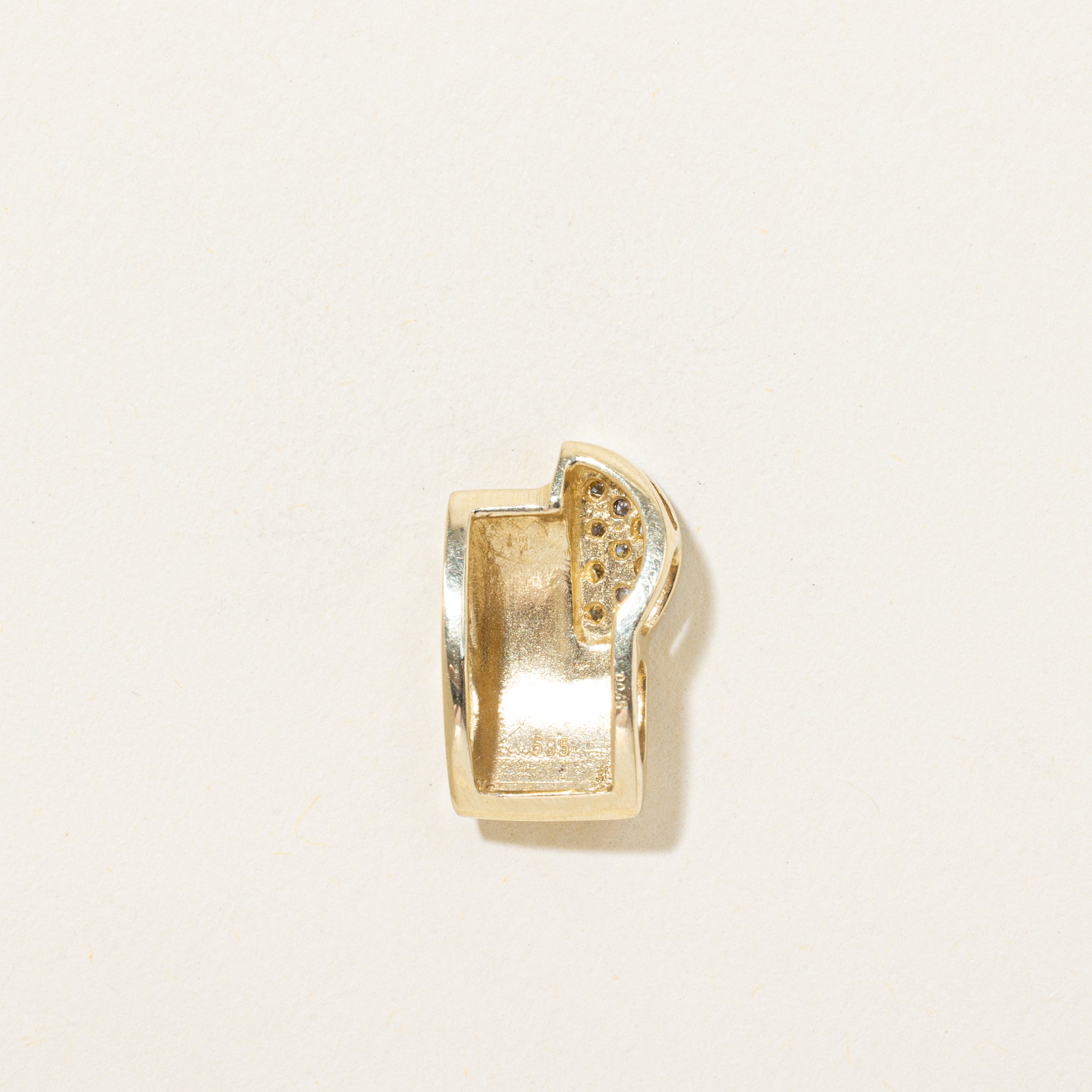 Two Tone Diamond Cluster Curved Pendant | 0.05ctw