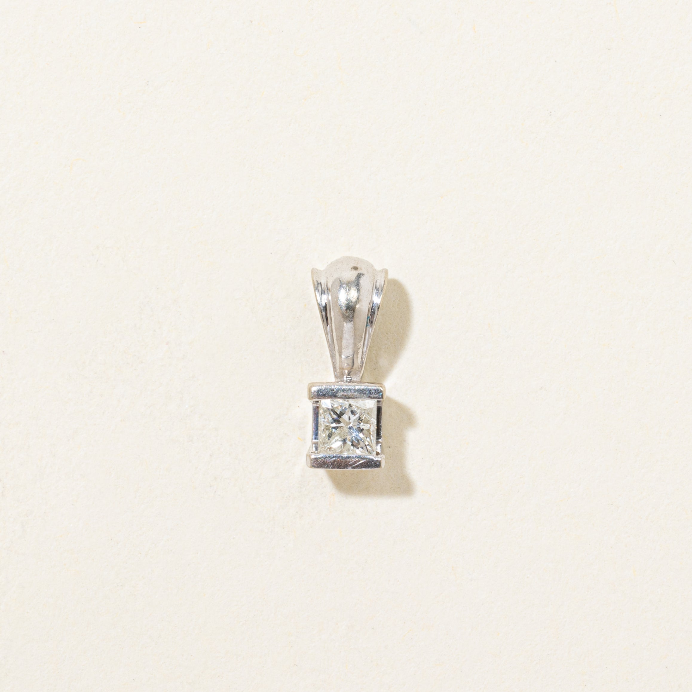 Tension Set Princess Cut Diamond Pendant | 0.15ct