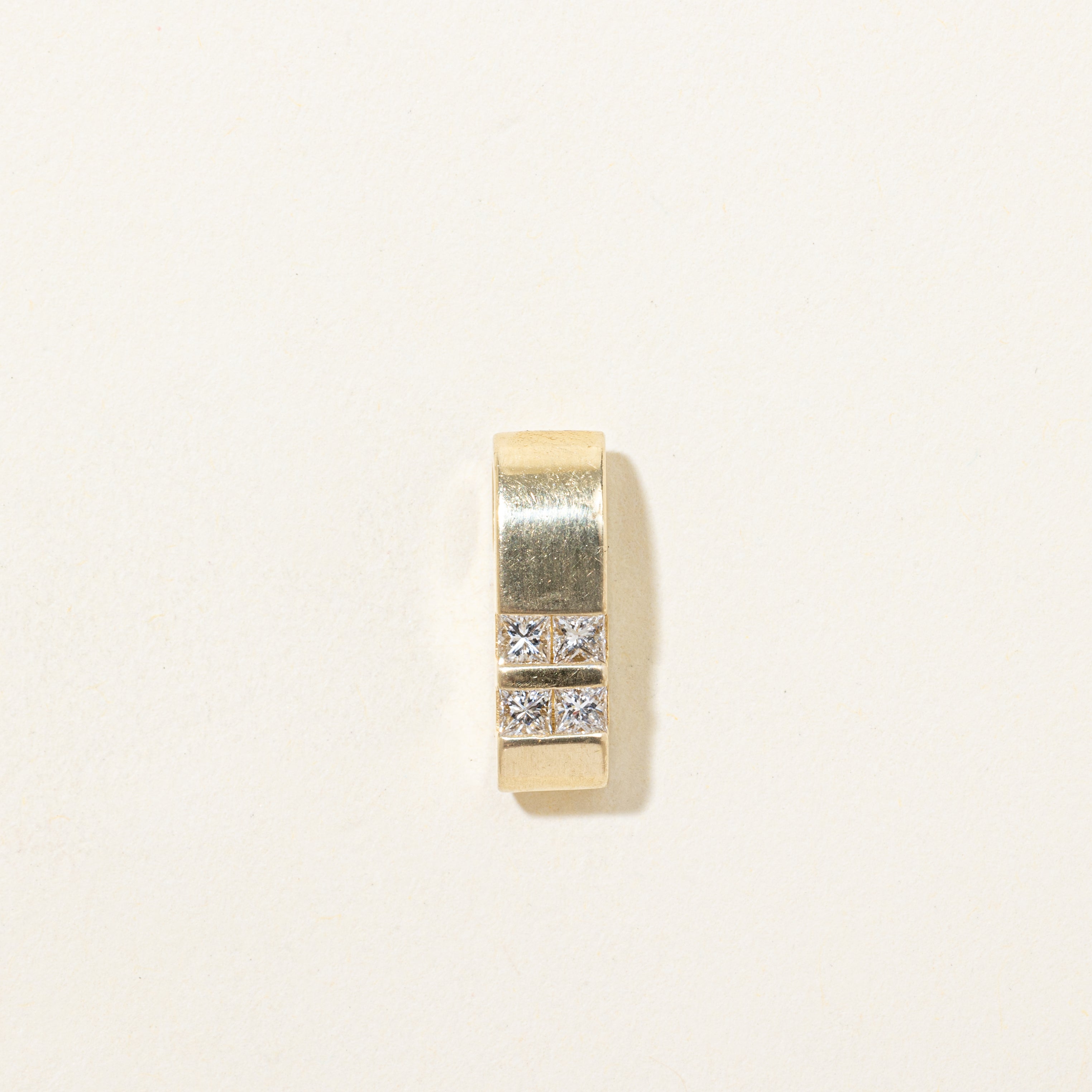Channel Set Princess Cut Diamond Bar Pendant | 0.28ctw