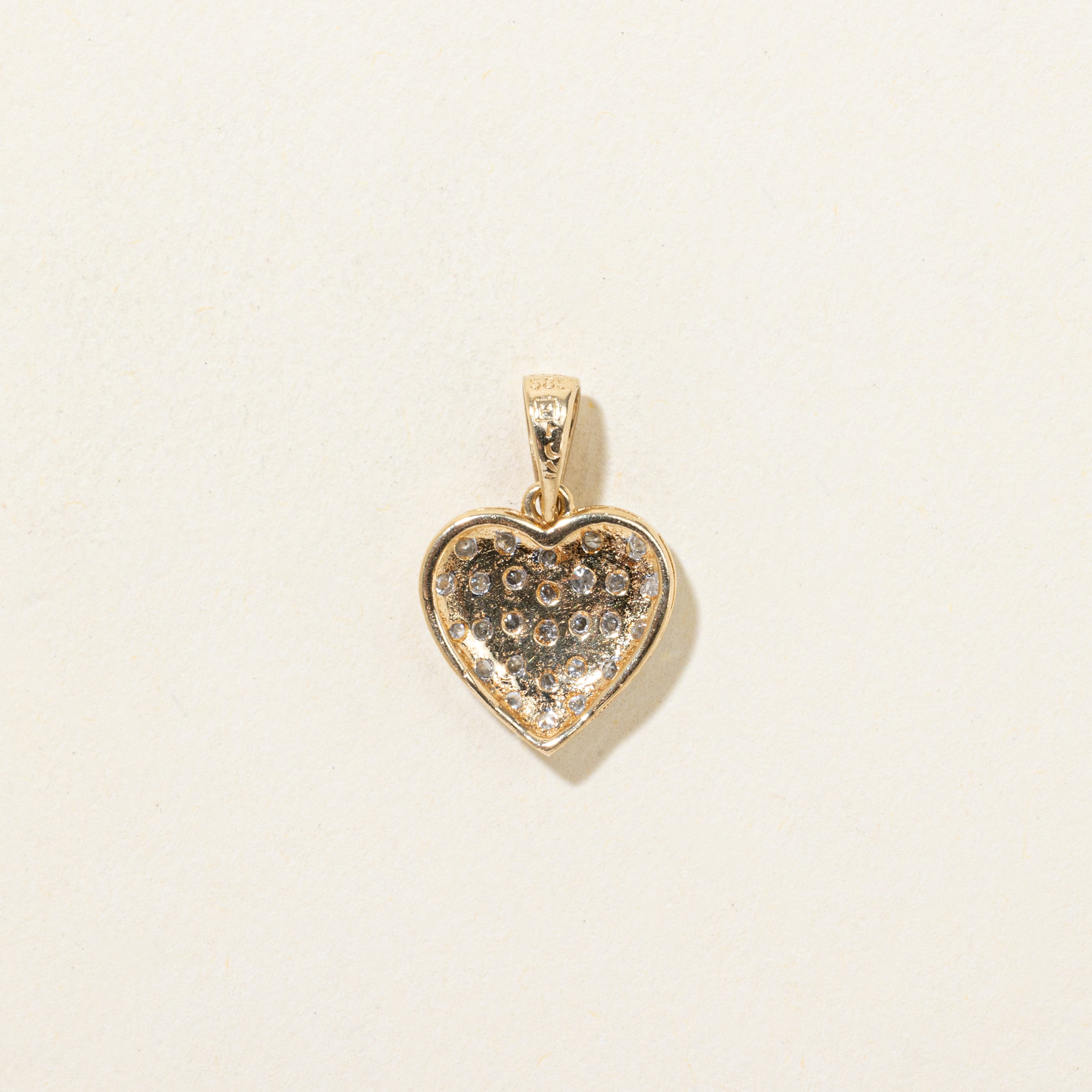 Pave Set Diamond Heart Pendant | 0.19ctw