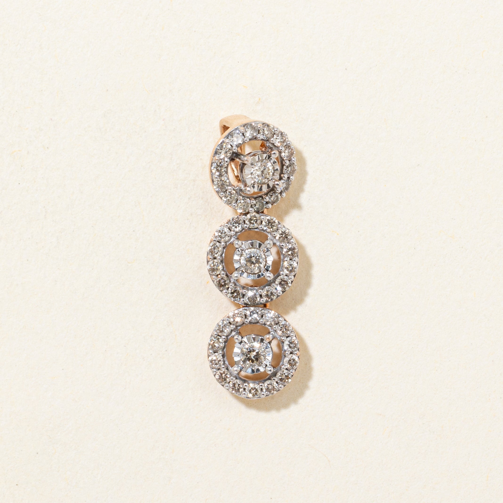 Illusion Set Diamond Halo Column Pendant | 0.30ctw