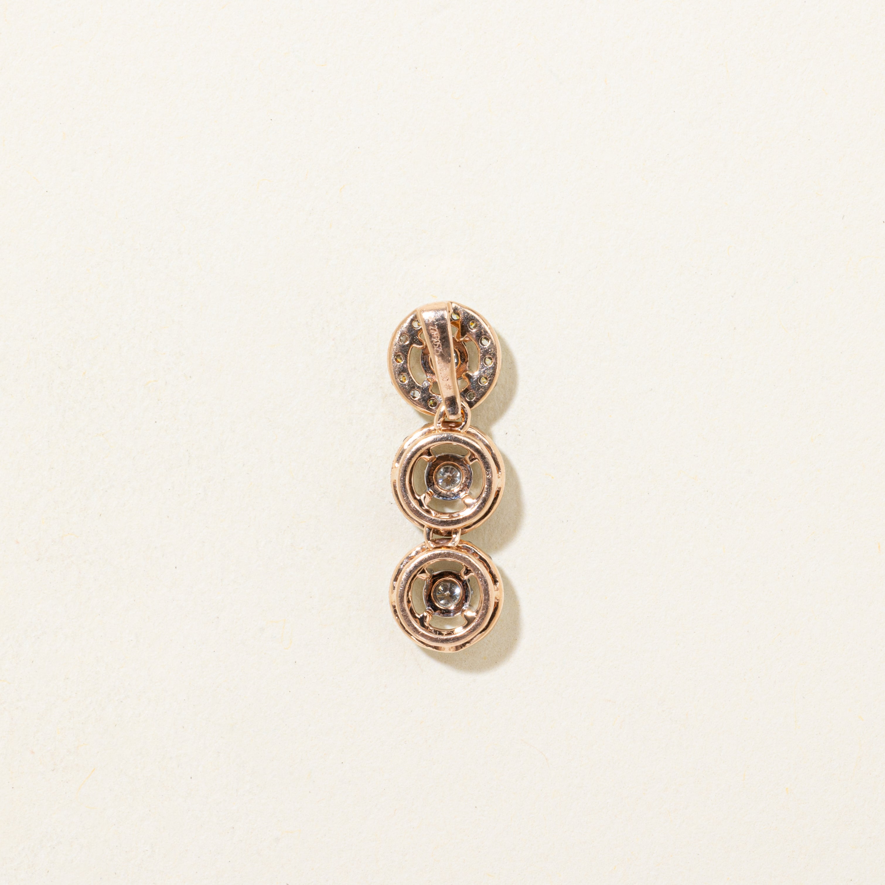 Illusion Set Diamond Halo Column Pendant | 0.30ctw