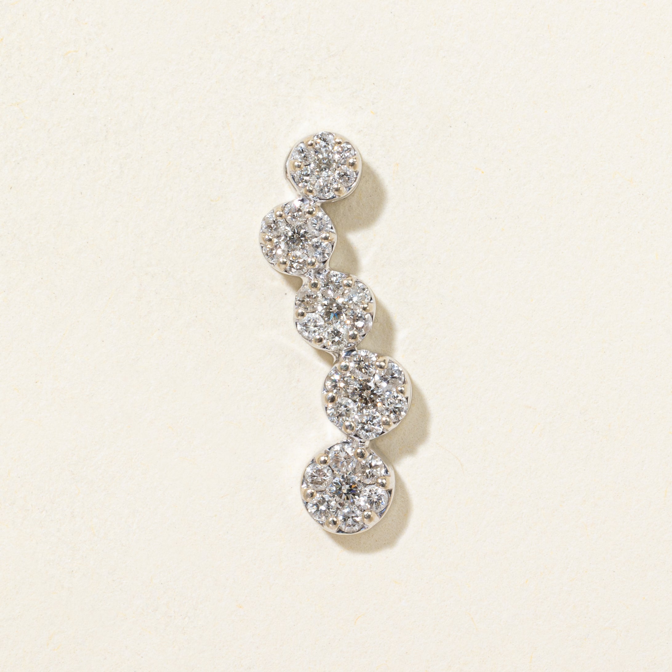 White Gold Diamond Cluster Journey Pendant | 0.50ctw