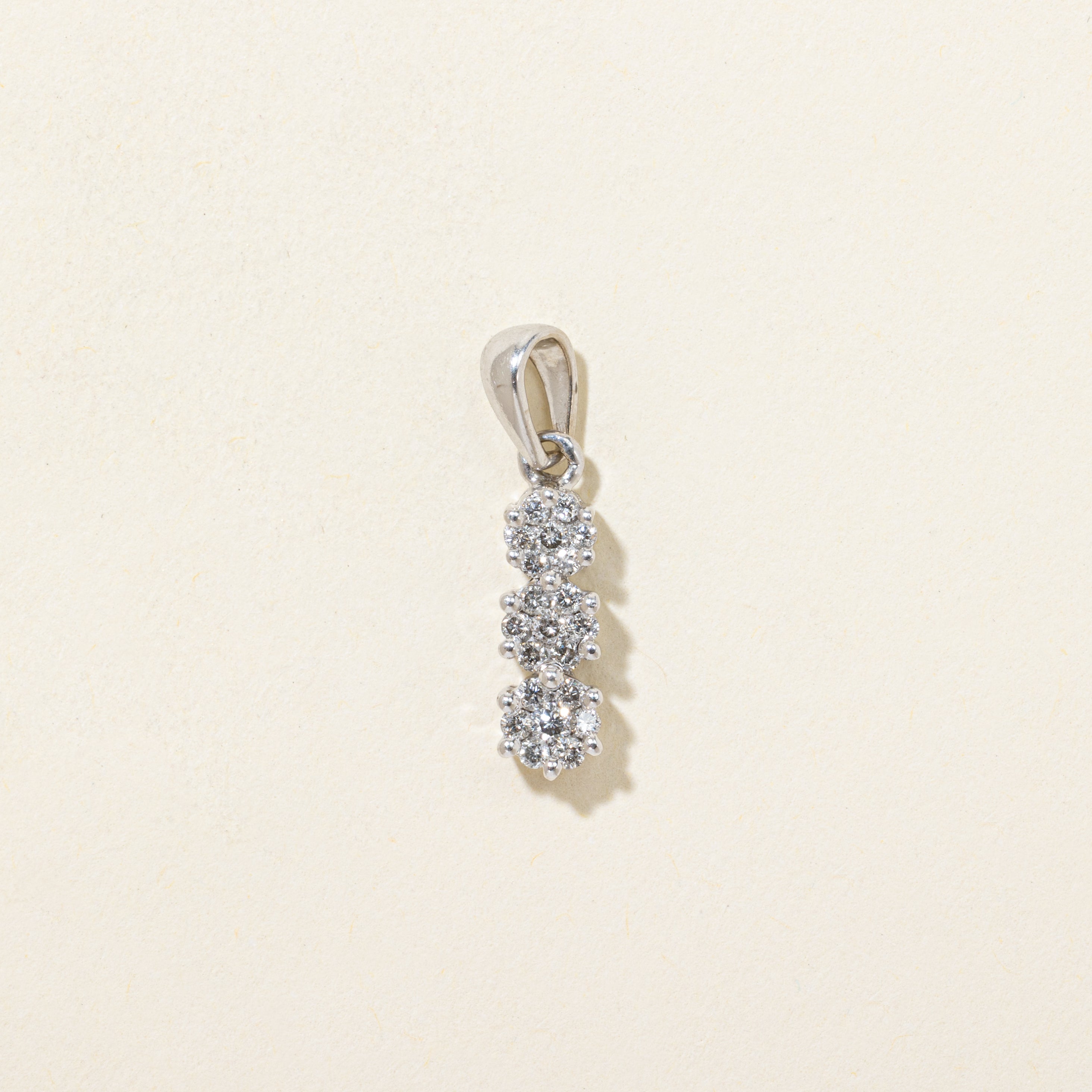 Diamond Cluster Column Pendant | 0.26ctw