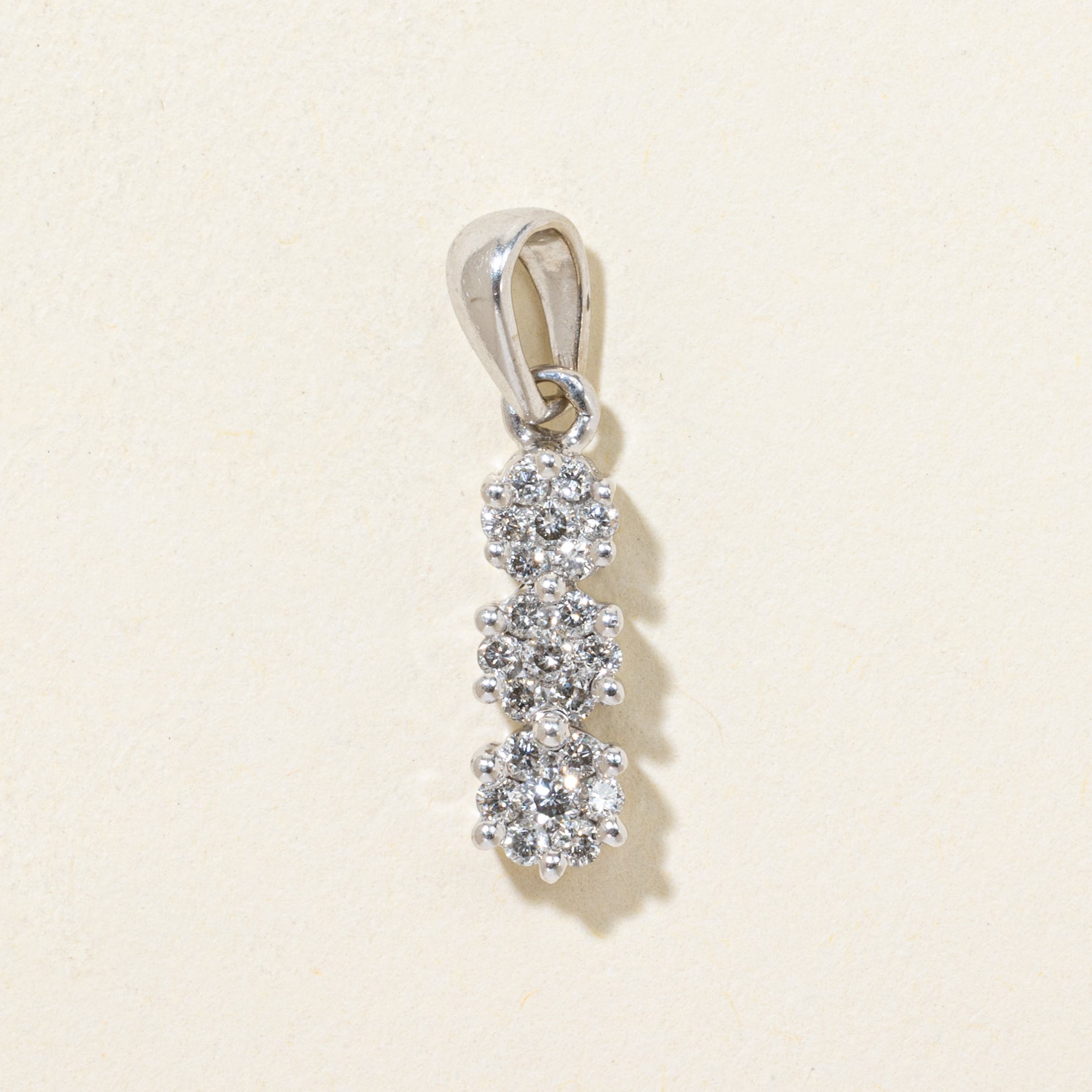 Diamond Cluster Column Pendant | 0.26ctw