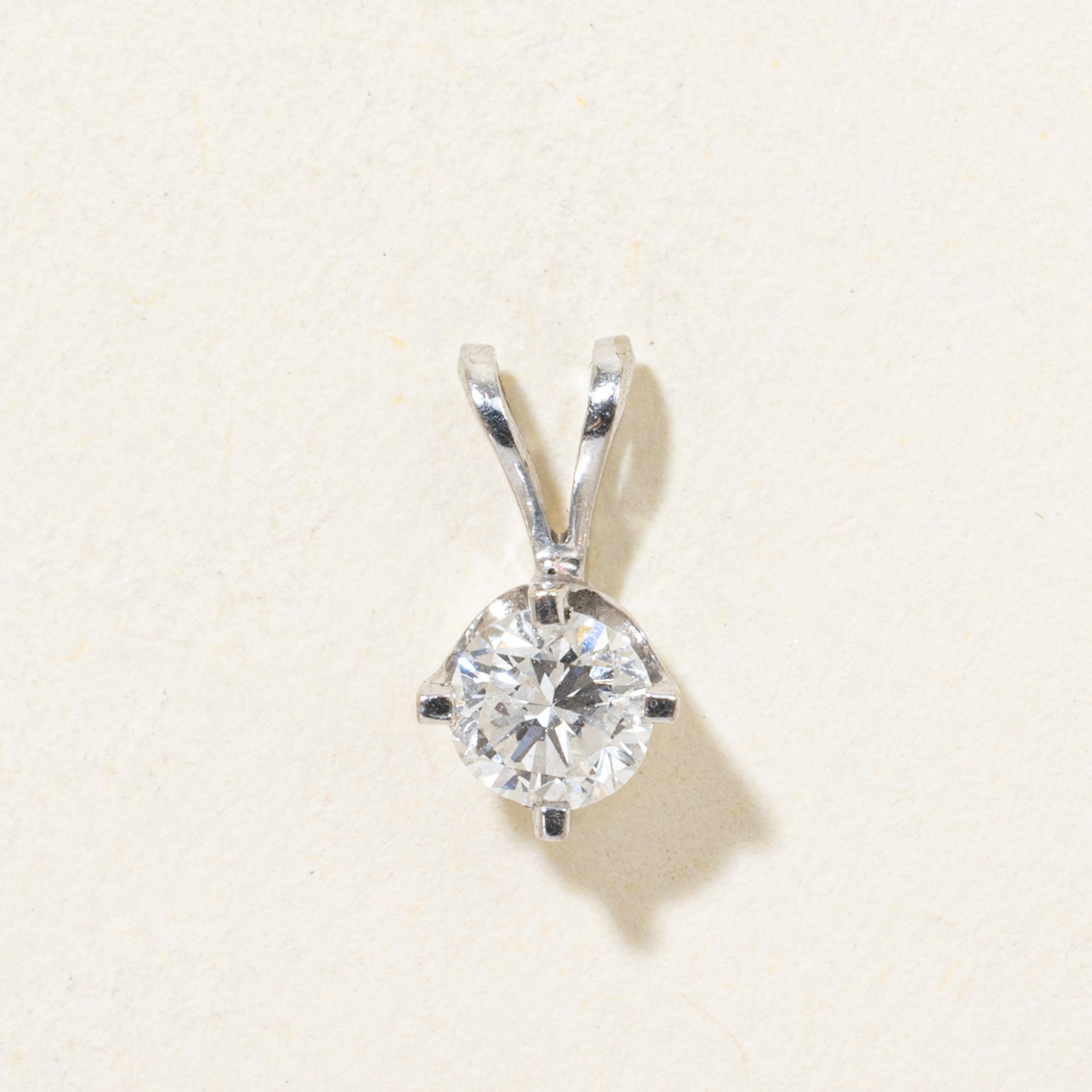 White Gold Solitaire Diamond Pendant | 0.29ct