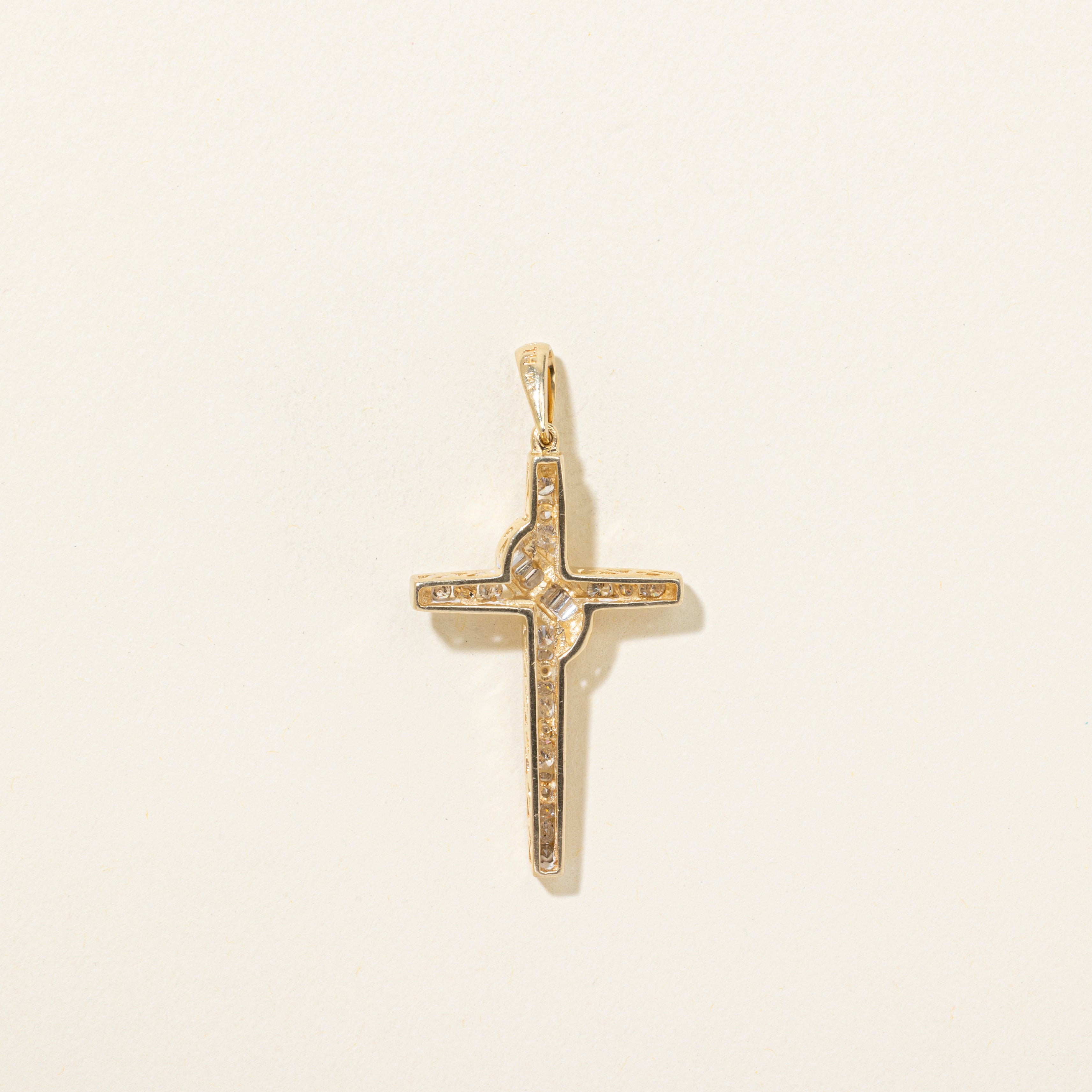 Channel Set Diamond Cross Pendant | 0.42ctw
