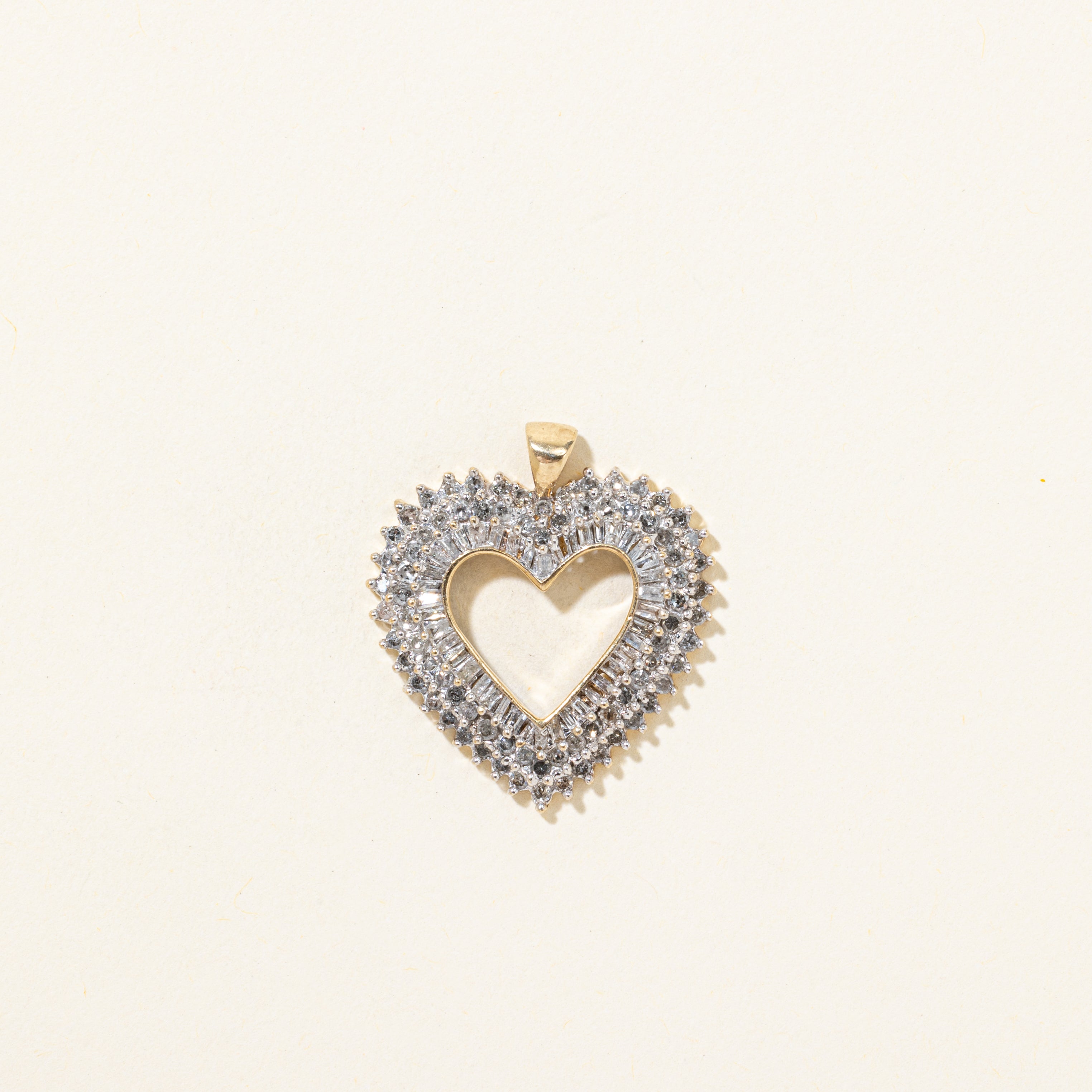 Mixed Cut Cut Diamond Cluster Heart Pendant | 1.03ctw