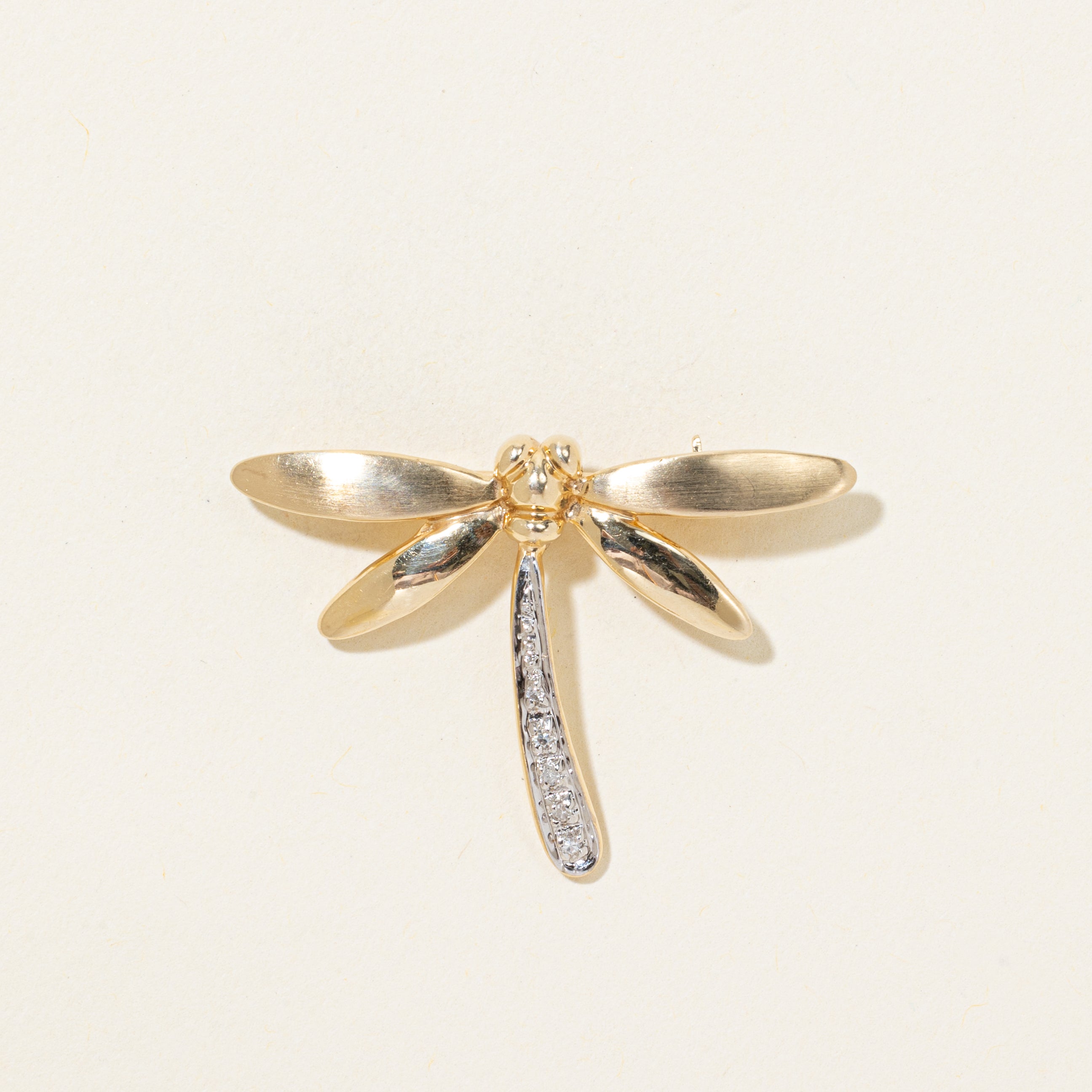 Diamond Dragonfly Brooch | 0.03ctw