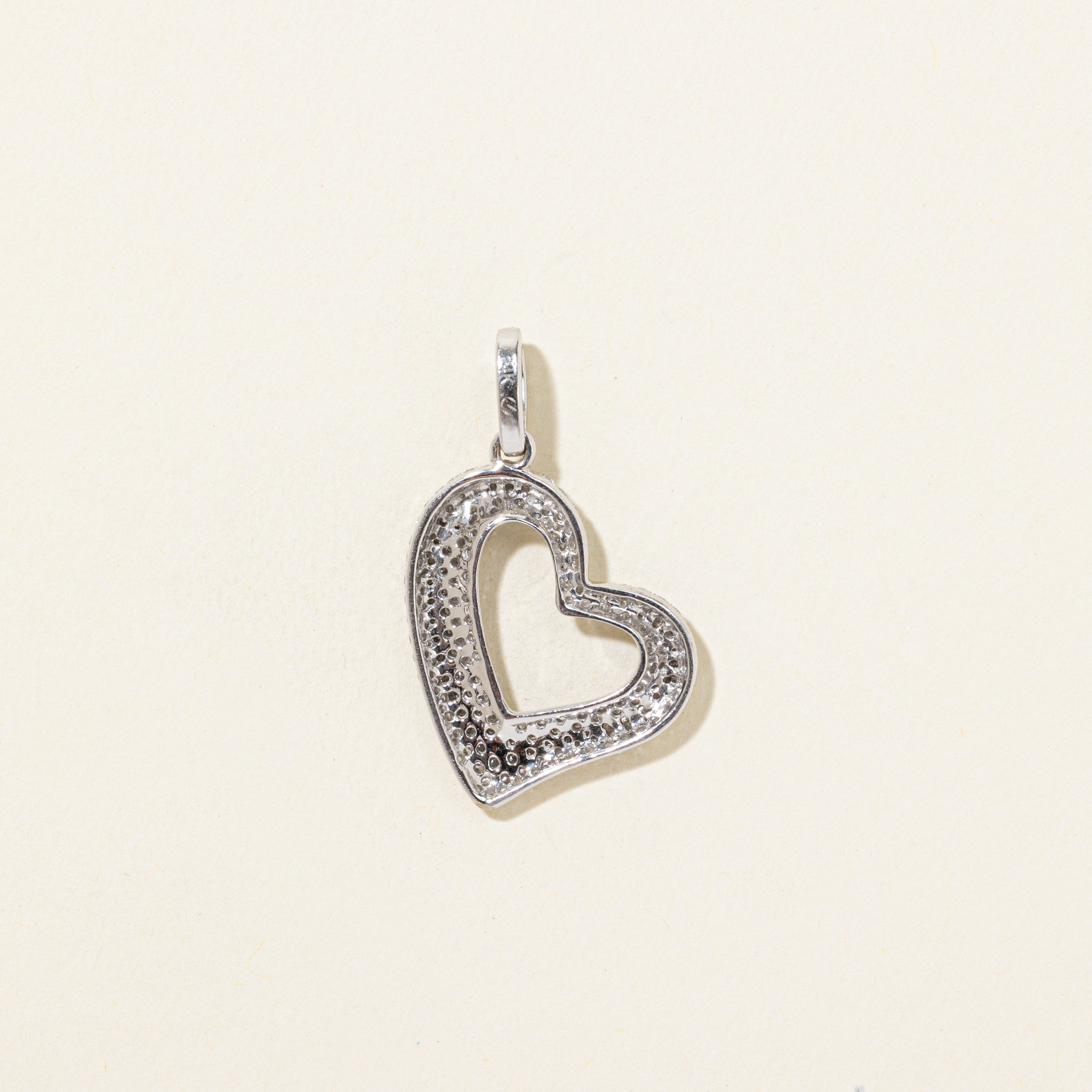 Pave Set Diamond Open Heart Pendant | 1.00ctw
