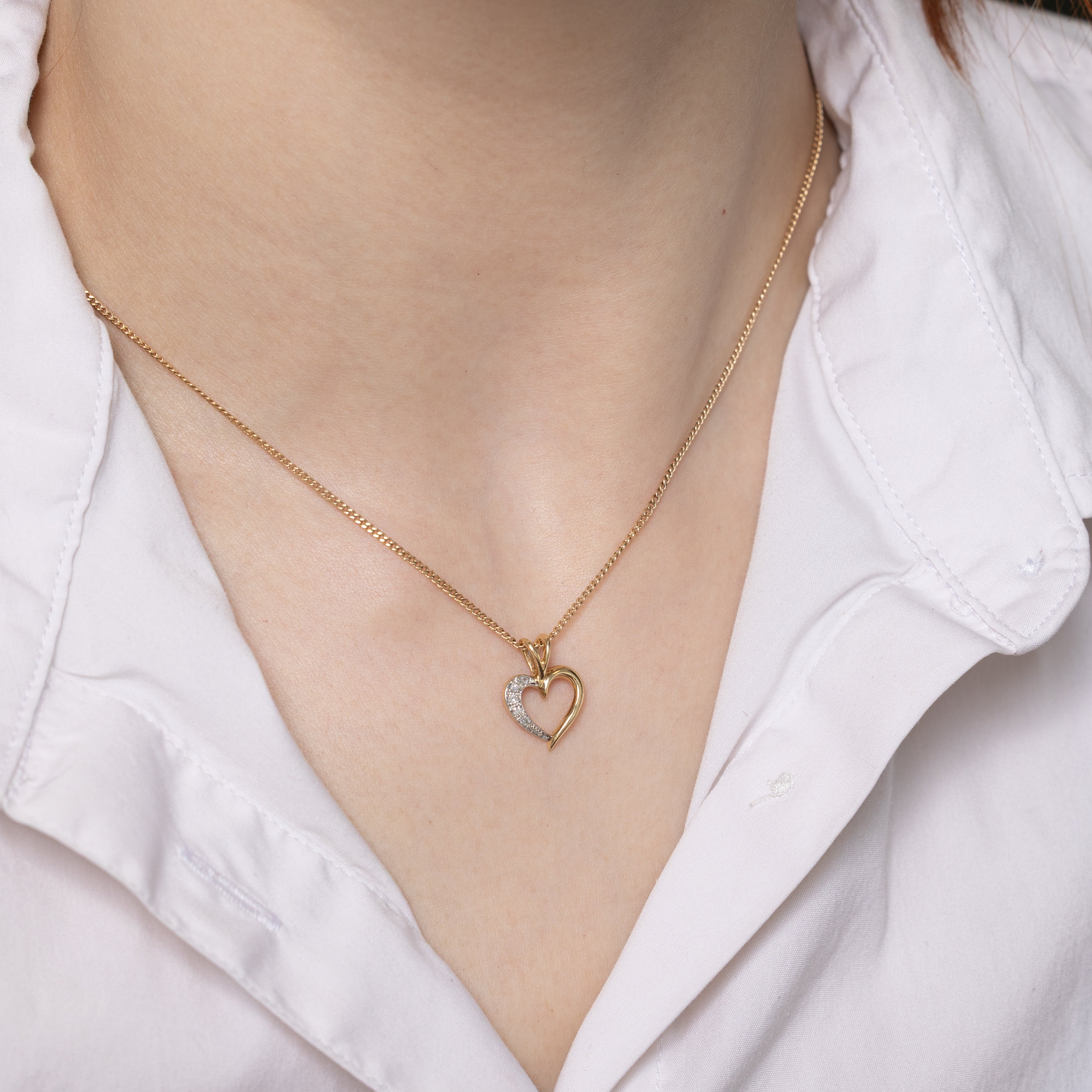 Diamond Open Heart Pendant | 0.05ctw