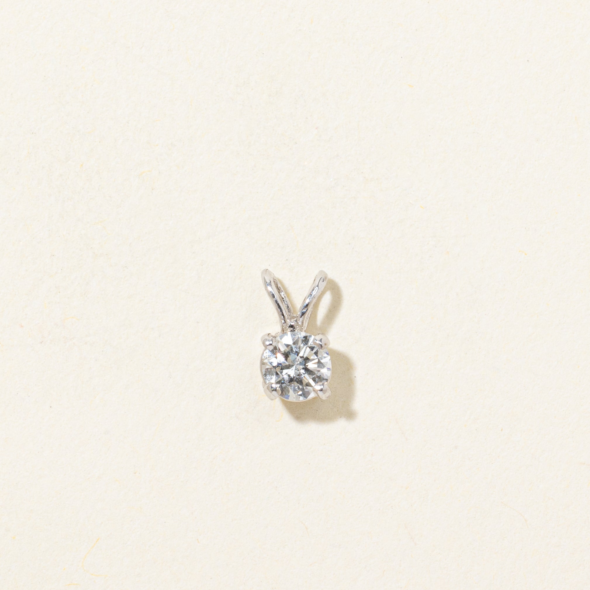 White Gold Solitaire Diamond Pendant | 0.25ct